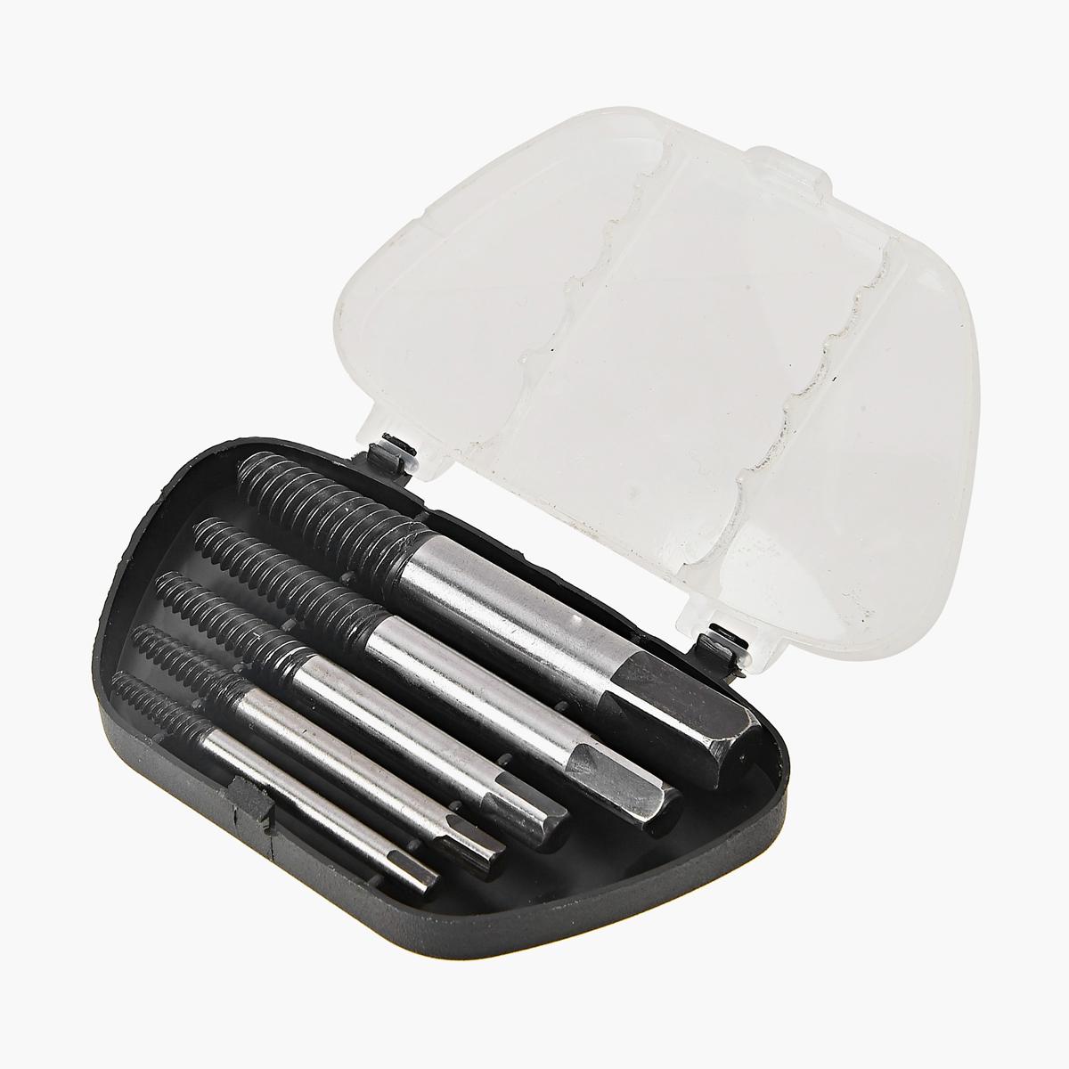 Tactix 5-Piece Carbon Steel Damaged Screw Extractor Kit