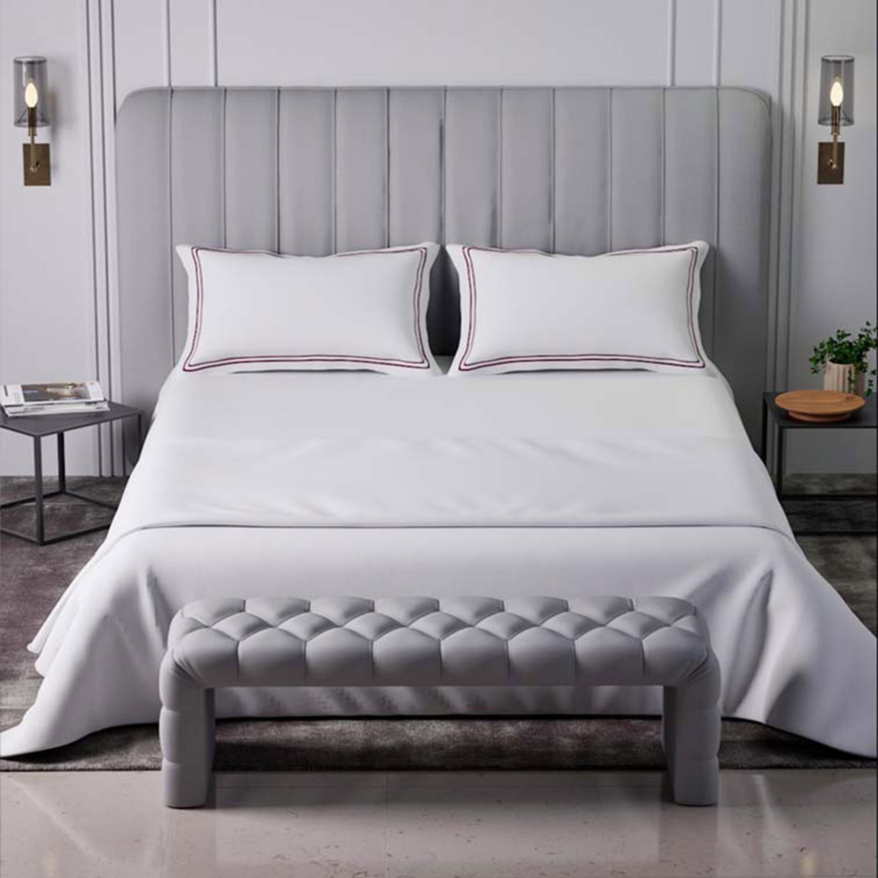 Mulberry Living Sovereign Whites Cotton 400 Thread Count 3-Piece Super King Flat Sheet Set-280x260cm