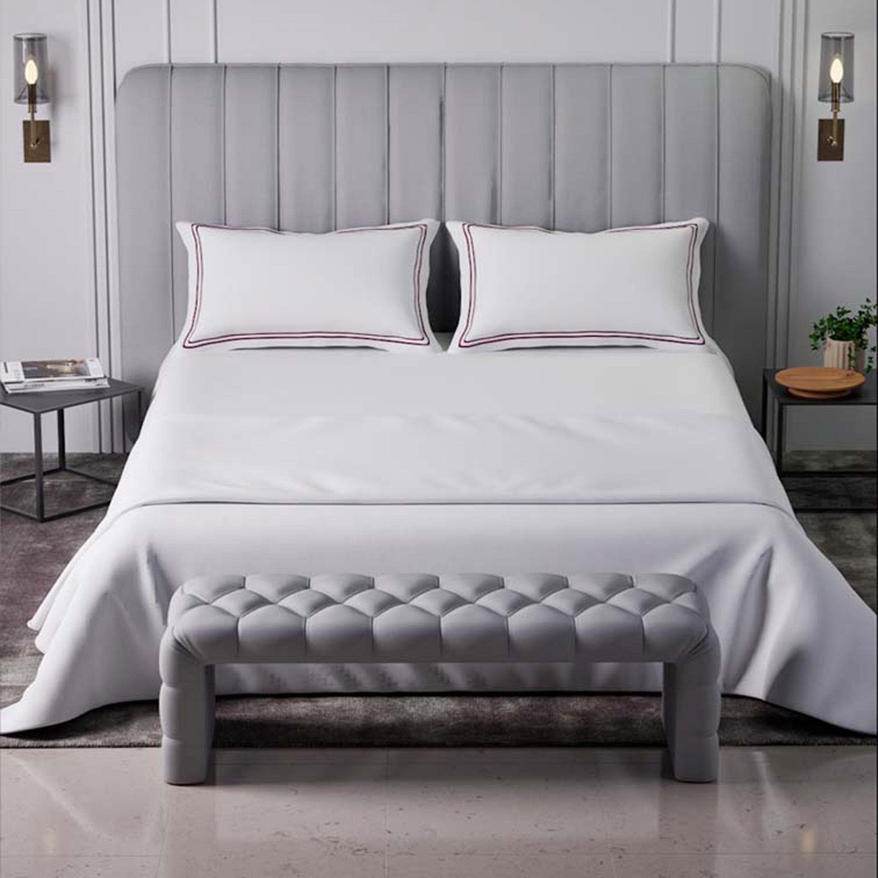 Mulberry Living Cotton 400 Thread Count 3-Piece King Flat Sheet Set - 250x260 cm