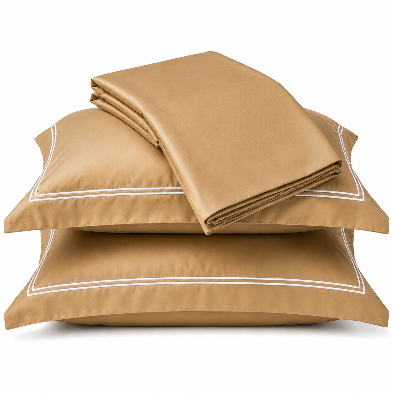 Mulberry Living Cotton 500 Thread Count 3-Piece King Flat Sheet Set - 250x260 cm