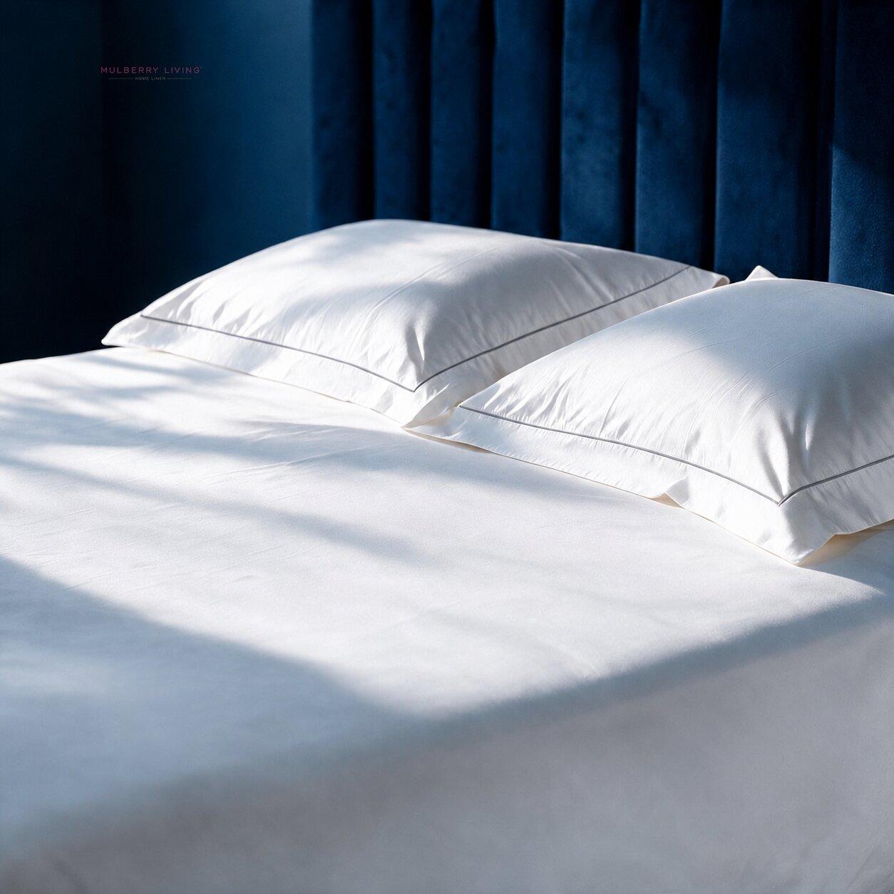 Mulberry Living Cotton 1000 Thread Count 3-Piece Super King Flat Sheet Set - 274x274 cm