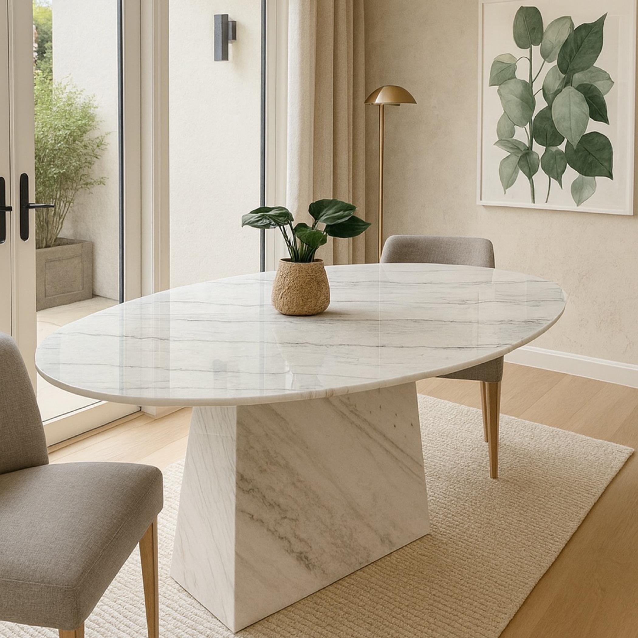Lamac Ivoria 6-Seater Marble Top Dining Table