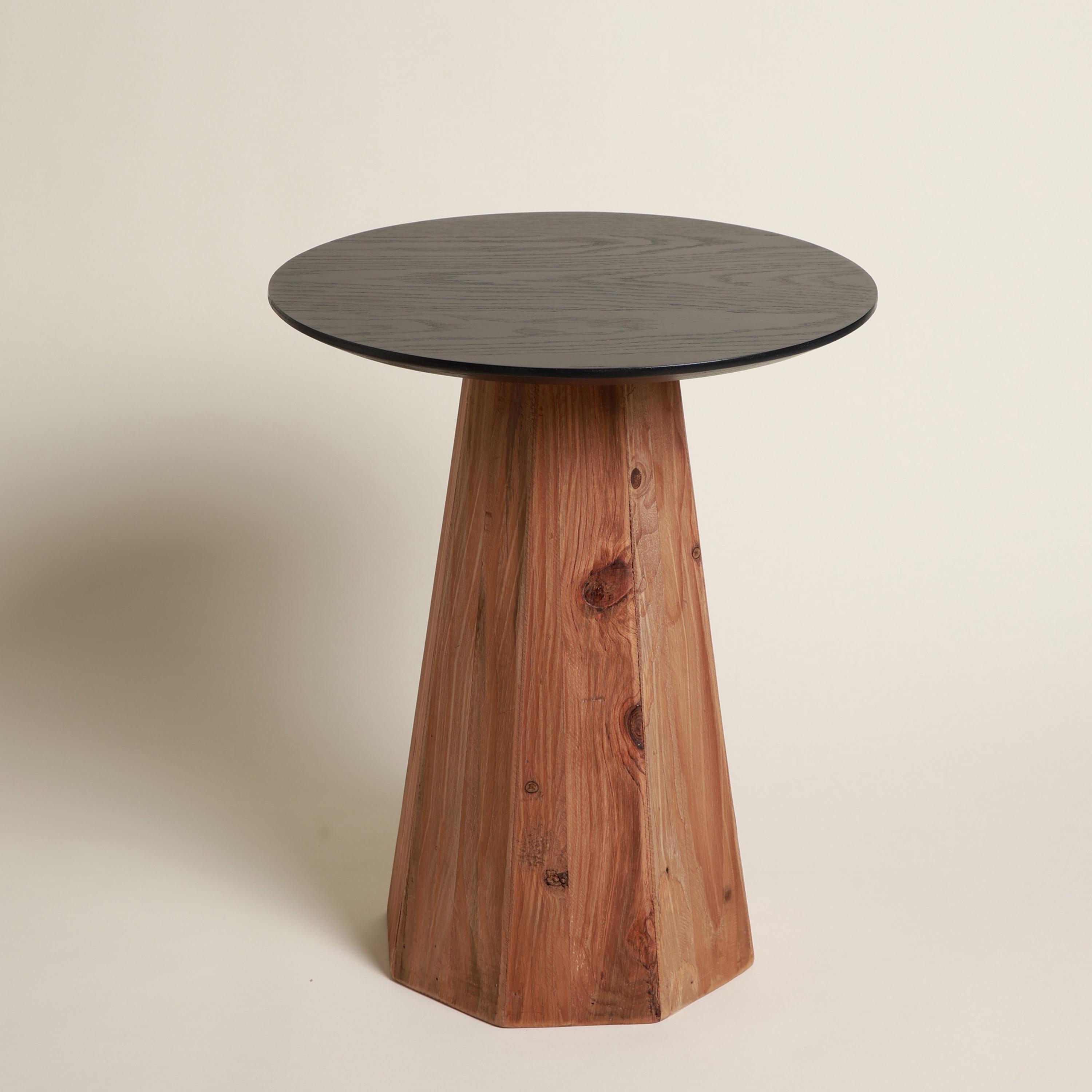 Touche Deco Timber Crest Wooden Top Side Table