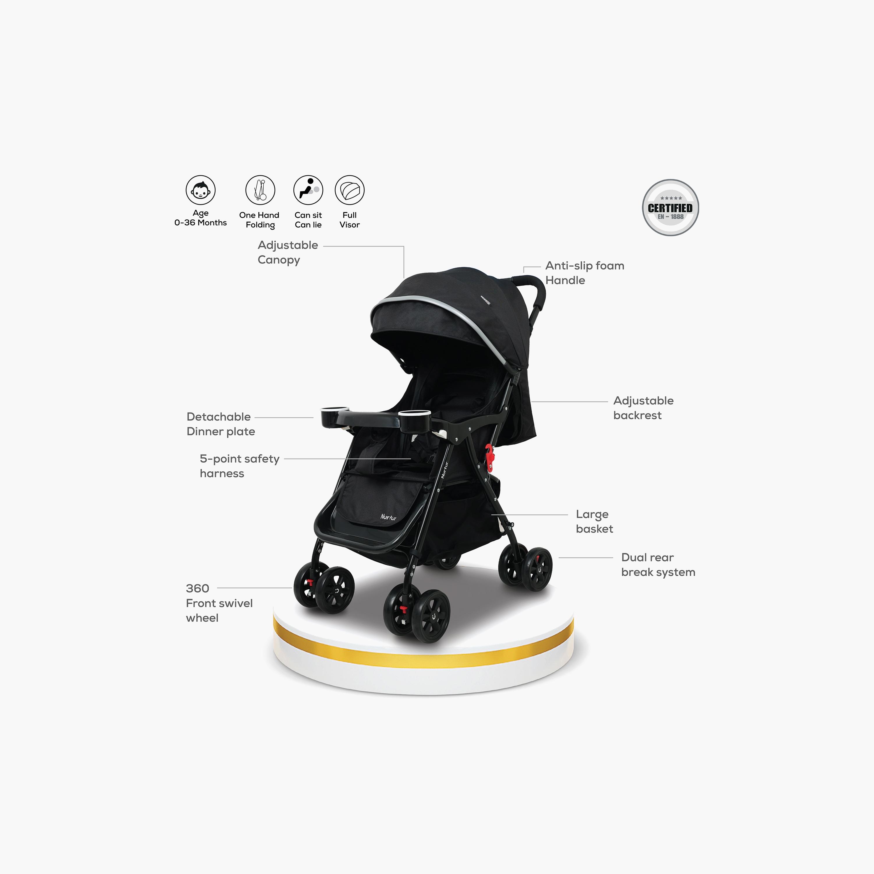 Nurtur Bliss Ultra Compact Lightweight Baby Travel Stroller-baby-gear-strollersandprams-strollers-image-3