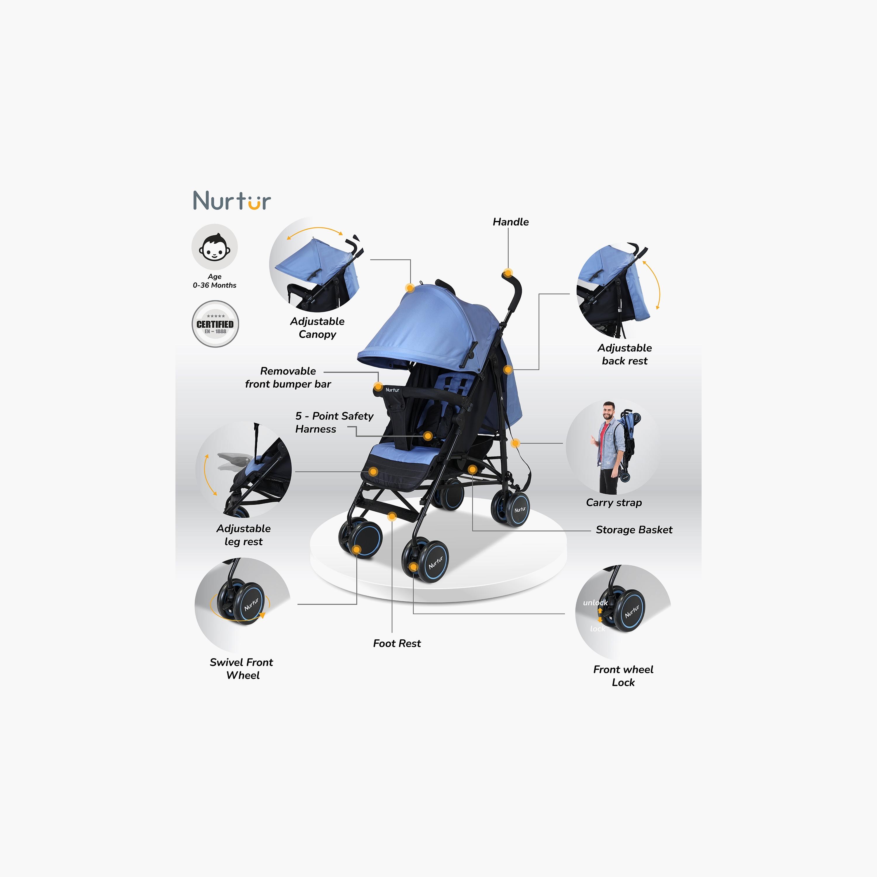 Nurtur Archer Lightweight Travel Stroller-baby-gear-strollersandprams-strollers-image-2