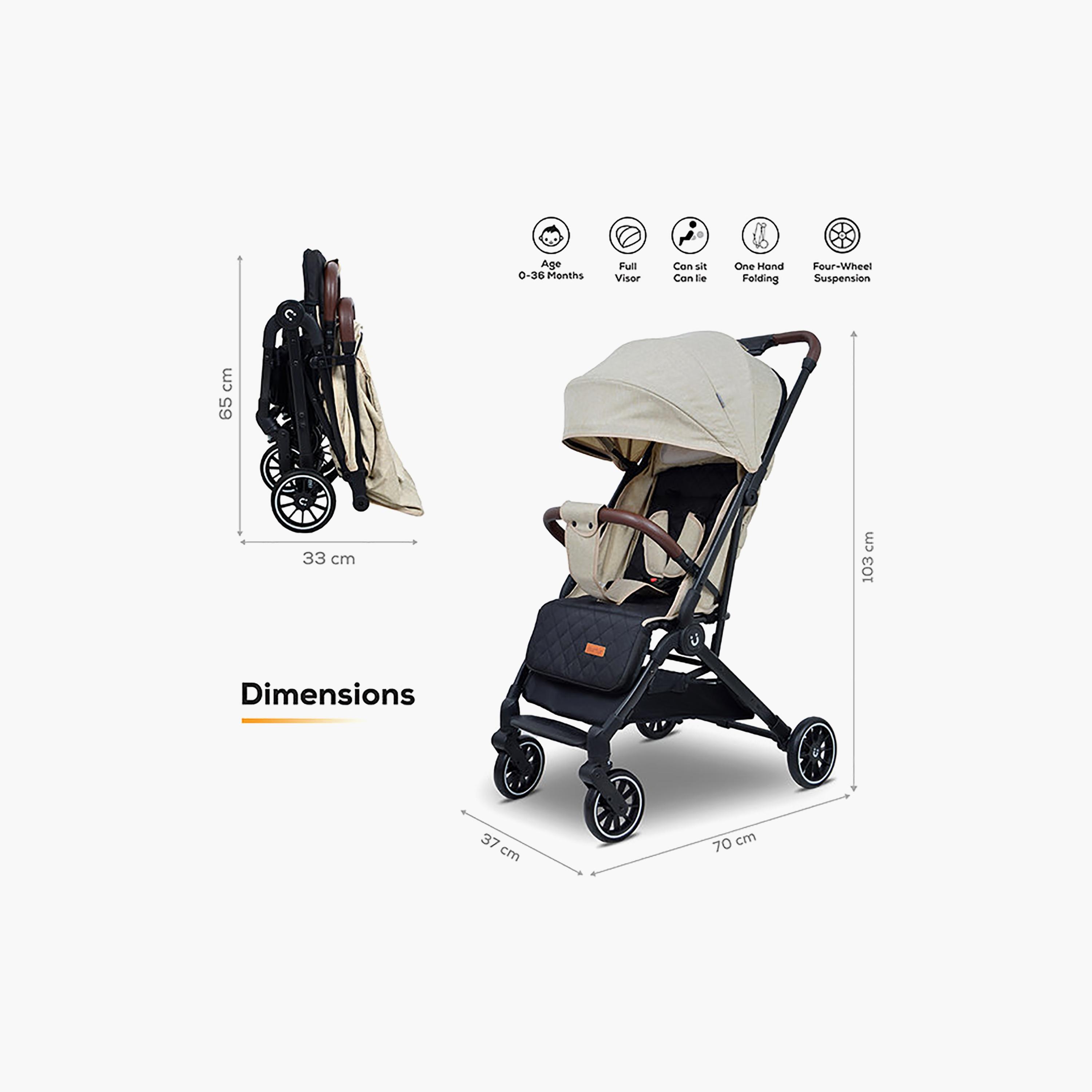 Nurtur Bravo Plus Stroller with EVA Wheels - Black-baby-gear-strollersandprams-strollers-image-4