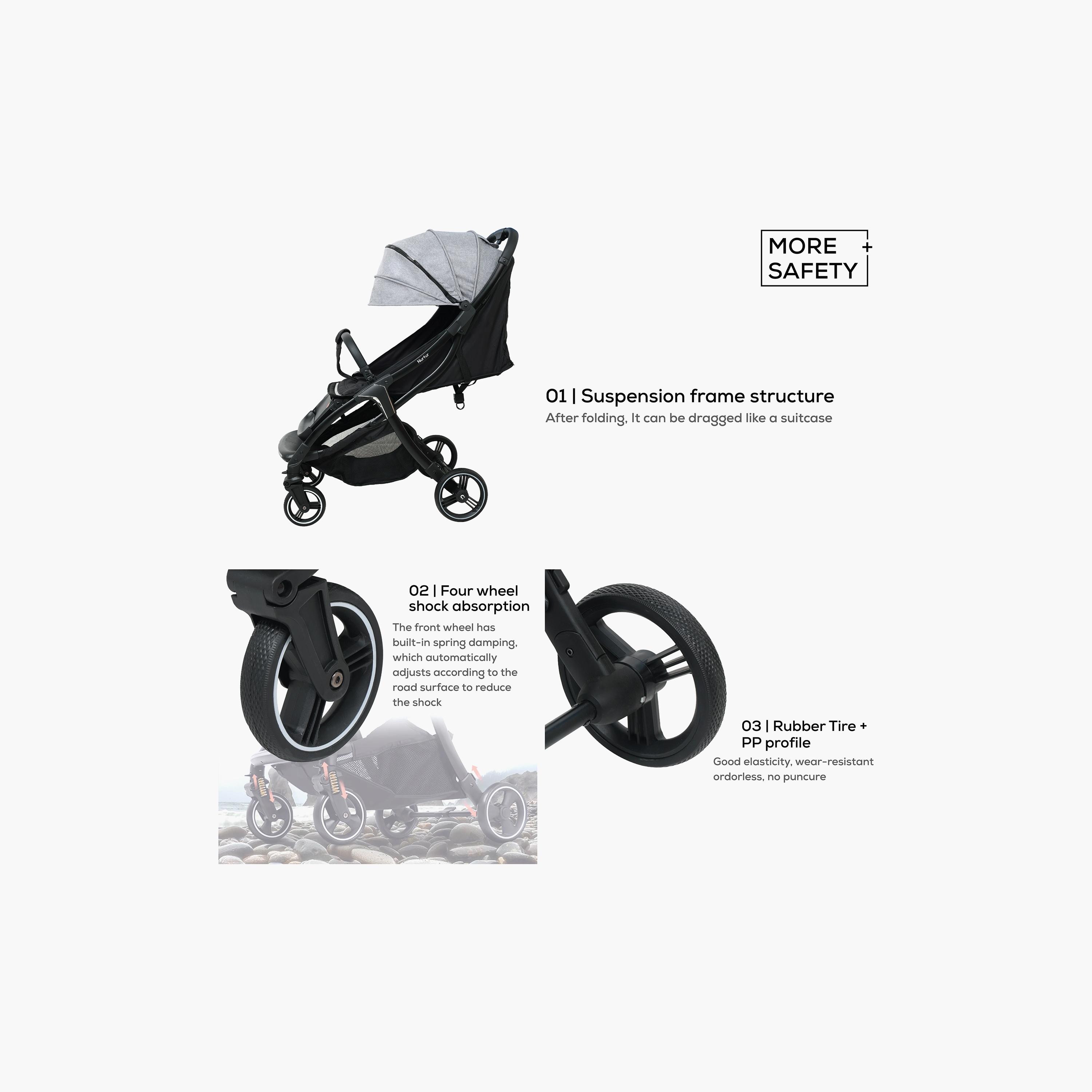 Nurtur Aspen Baby Stroller with Storage Basket - 0 - 36 M-baby-gear-strollersandprams-strollers-image-4