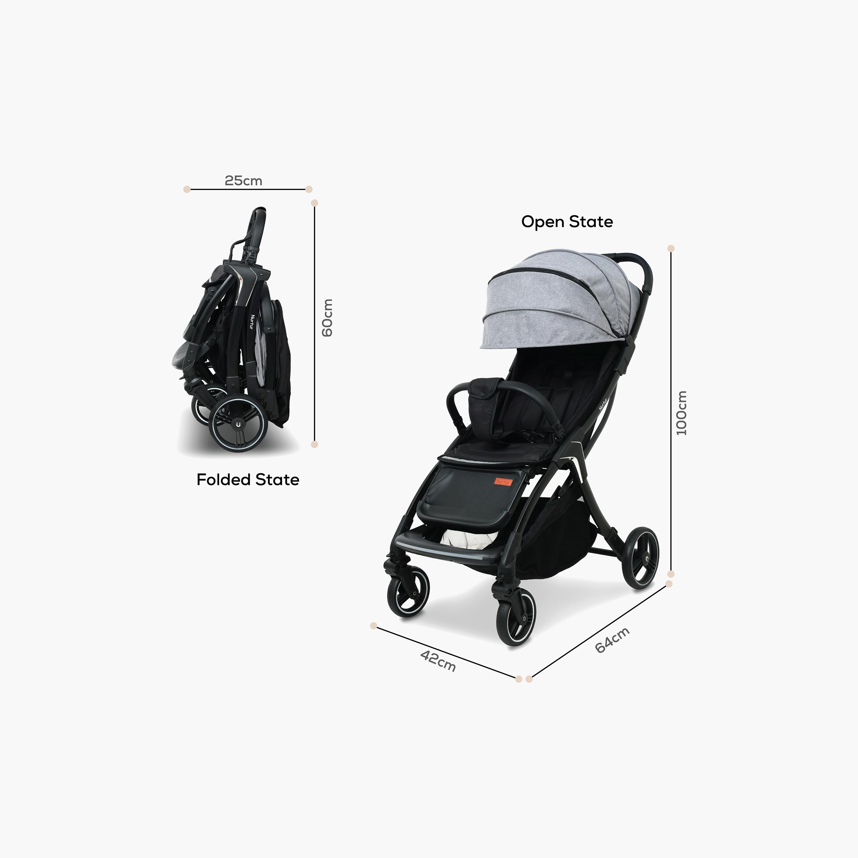 Nurtur Aspen Baby Stroller with Storage Basket - 0 - 36 M-baby-gear-strollersandprams-strollers-image-8