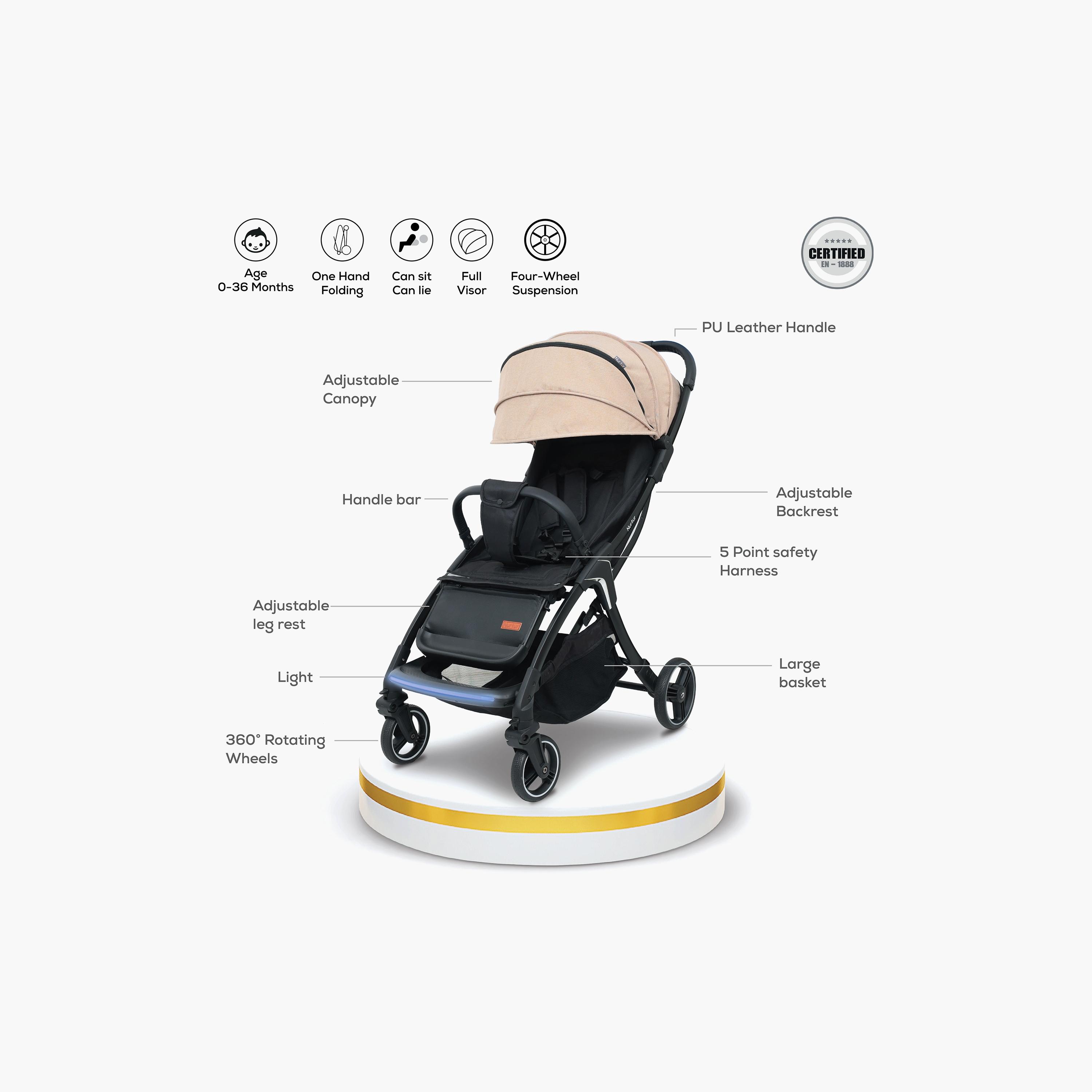 Nurtur Aspen Baby Stroller with Storage Basket - 0 - 36 M-baby-gear-strollersandprams-strollers-image-10
