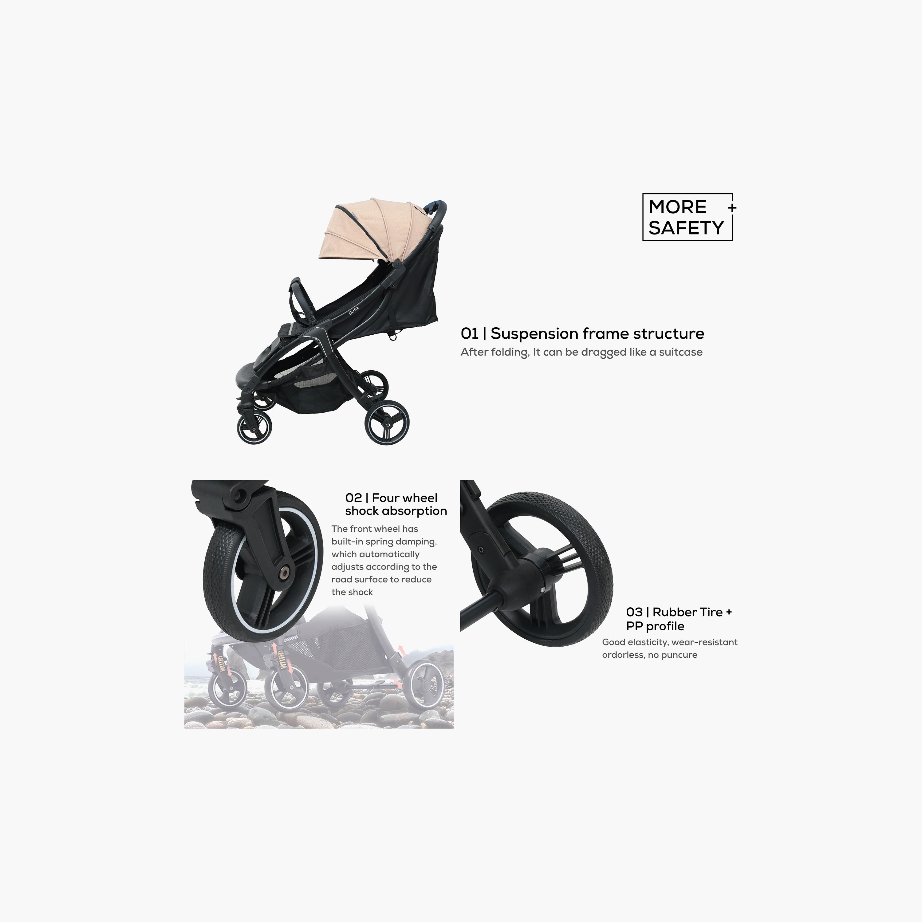 Nurtur Aspen Baby Stroller with Storage Basket - 0 - 36 M-baby-gear-strollersandprams-strollers-image-4