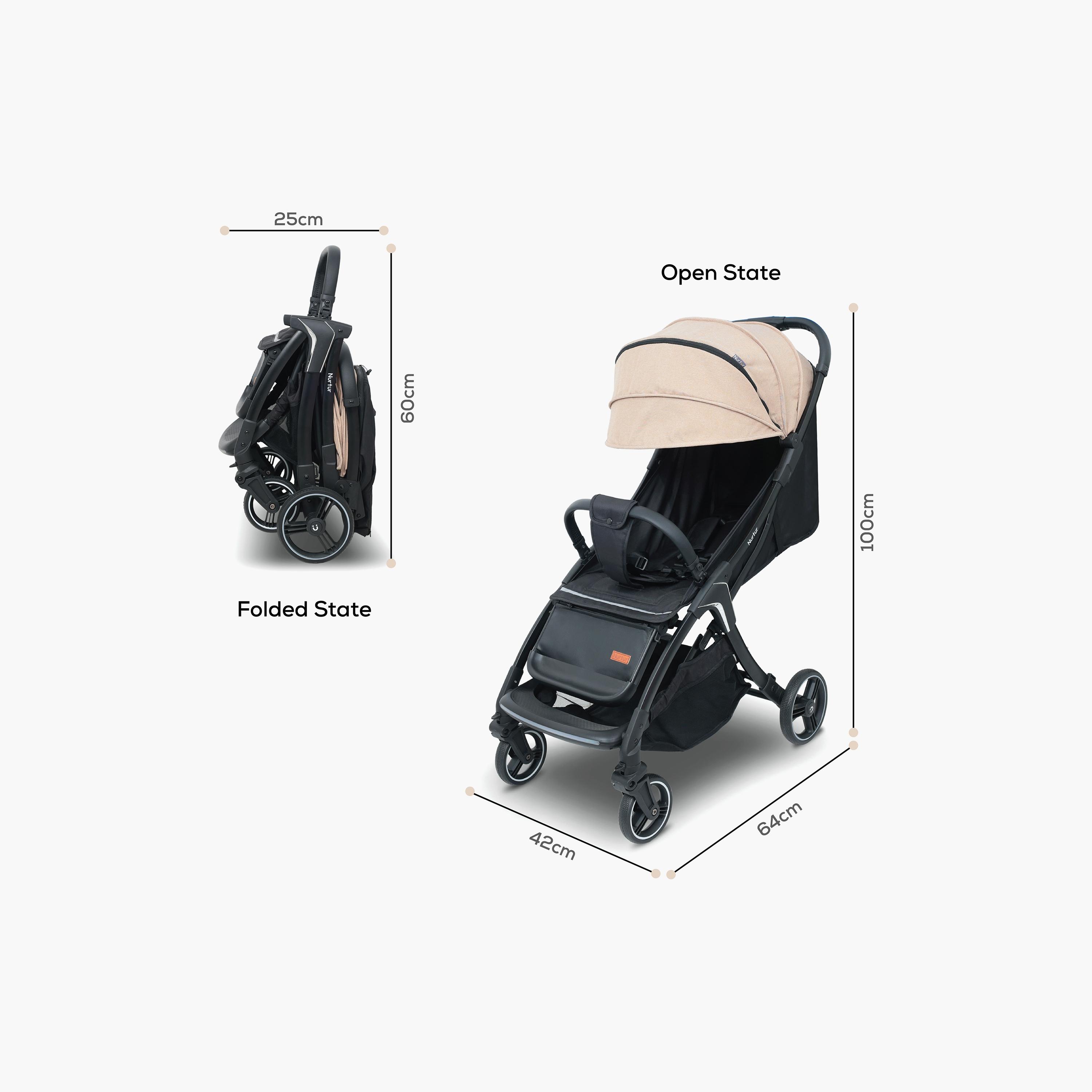 Nurtur Aspen Baby Stroller with Storage Basket - 0 - 36 M-baby-gear-strollersandprams-strollers-image-8