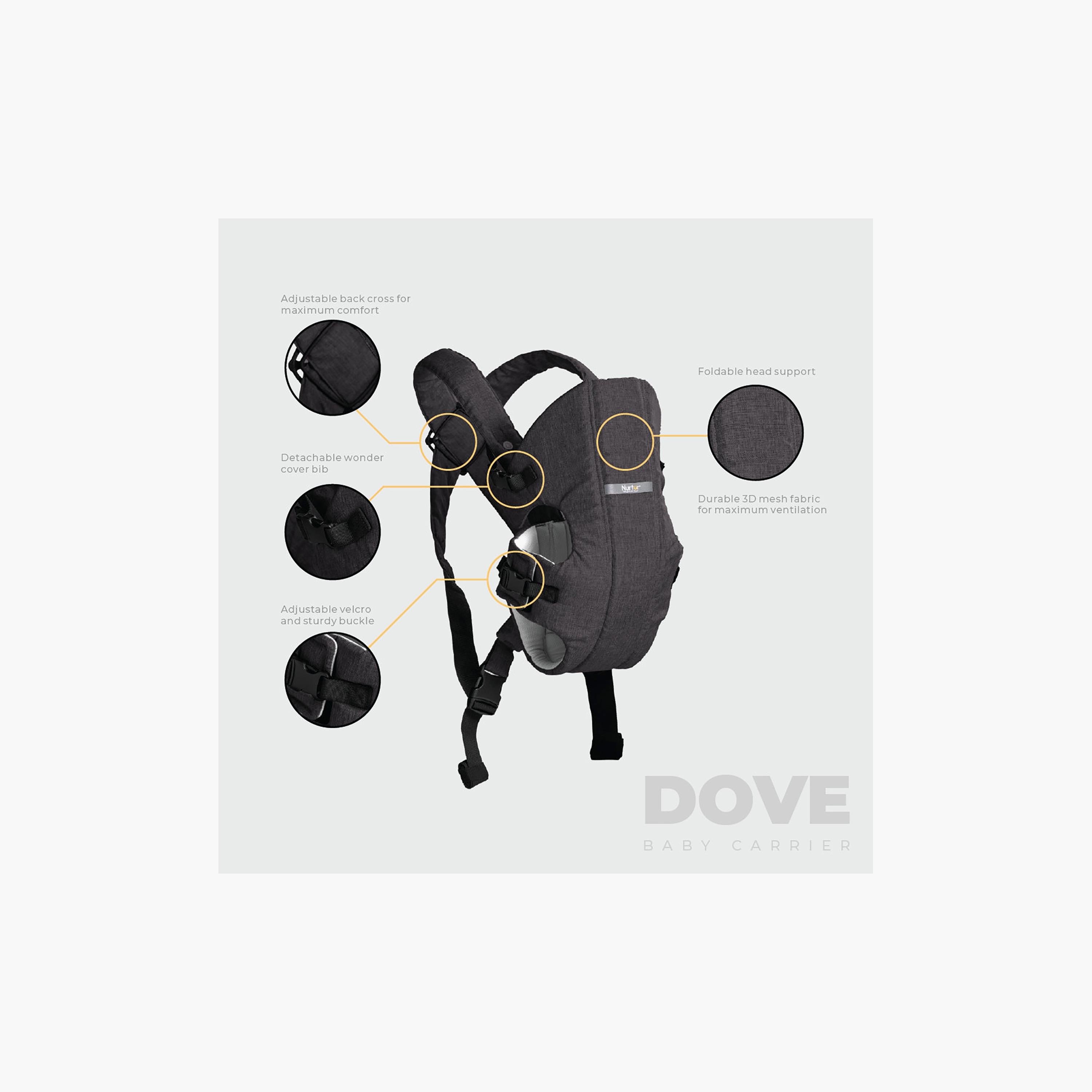 حامل أطفال رضيع فاخر دوف مع مريلة مدمجة من نورتور-baby-gear-babycarriers-image-8