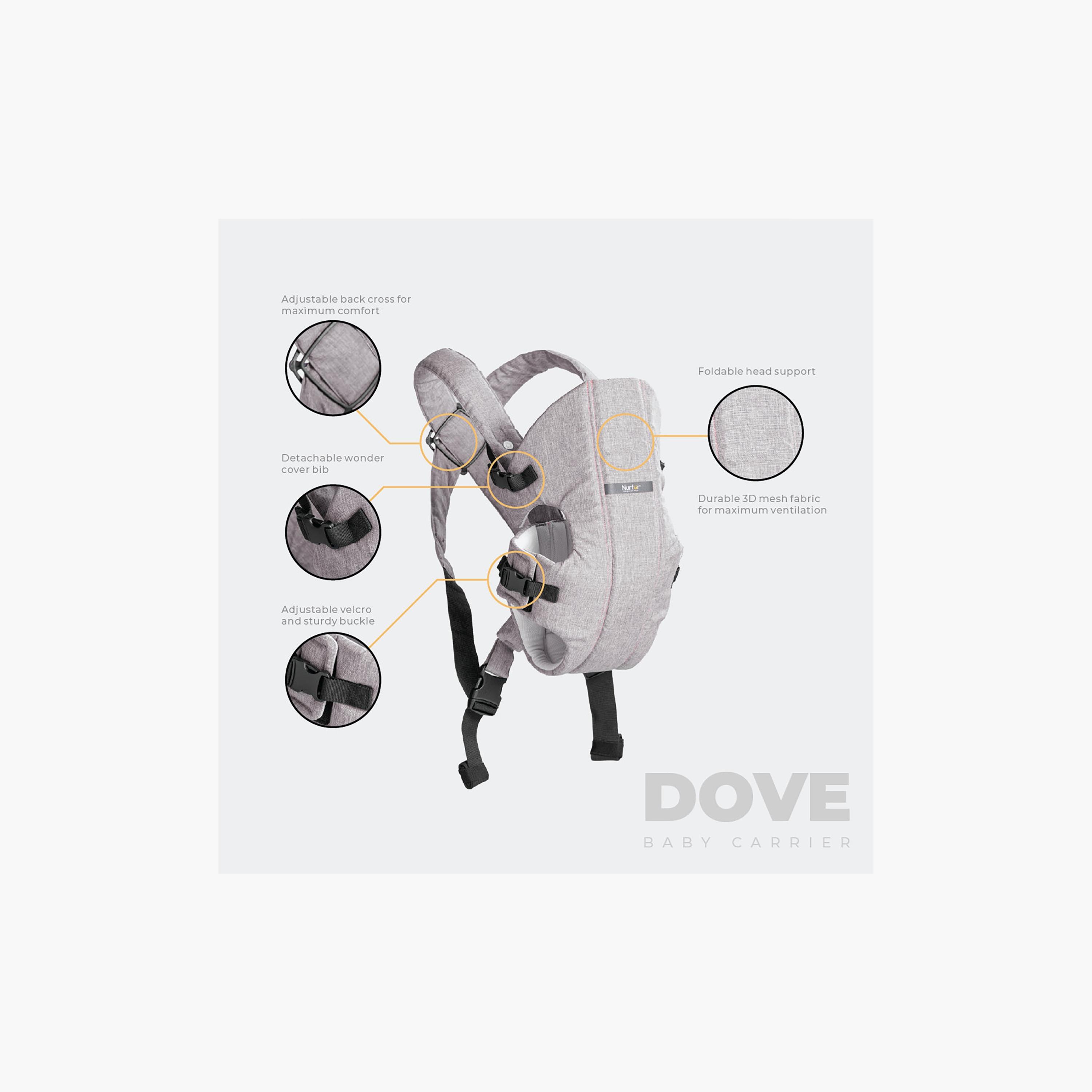 Nurtur Dove Deluxe Infant Baby Carrier with Built-In Bib-baby-gear-babycarriers-image-8