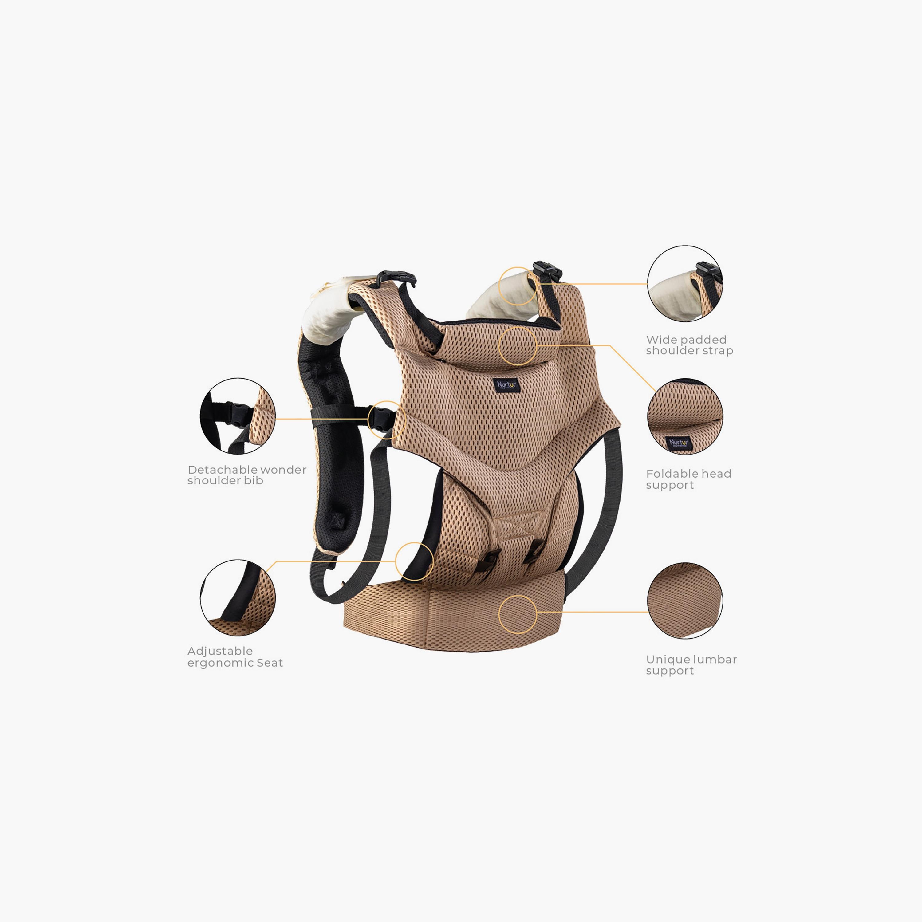 حامل الرضع شبكي فاخر ويلو مع أشرطة مبطنة من نورتور-baby-gear-babycarriers-image-1