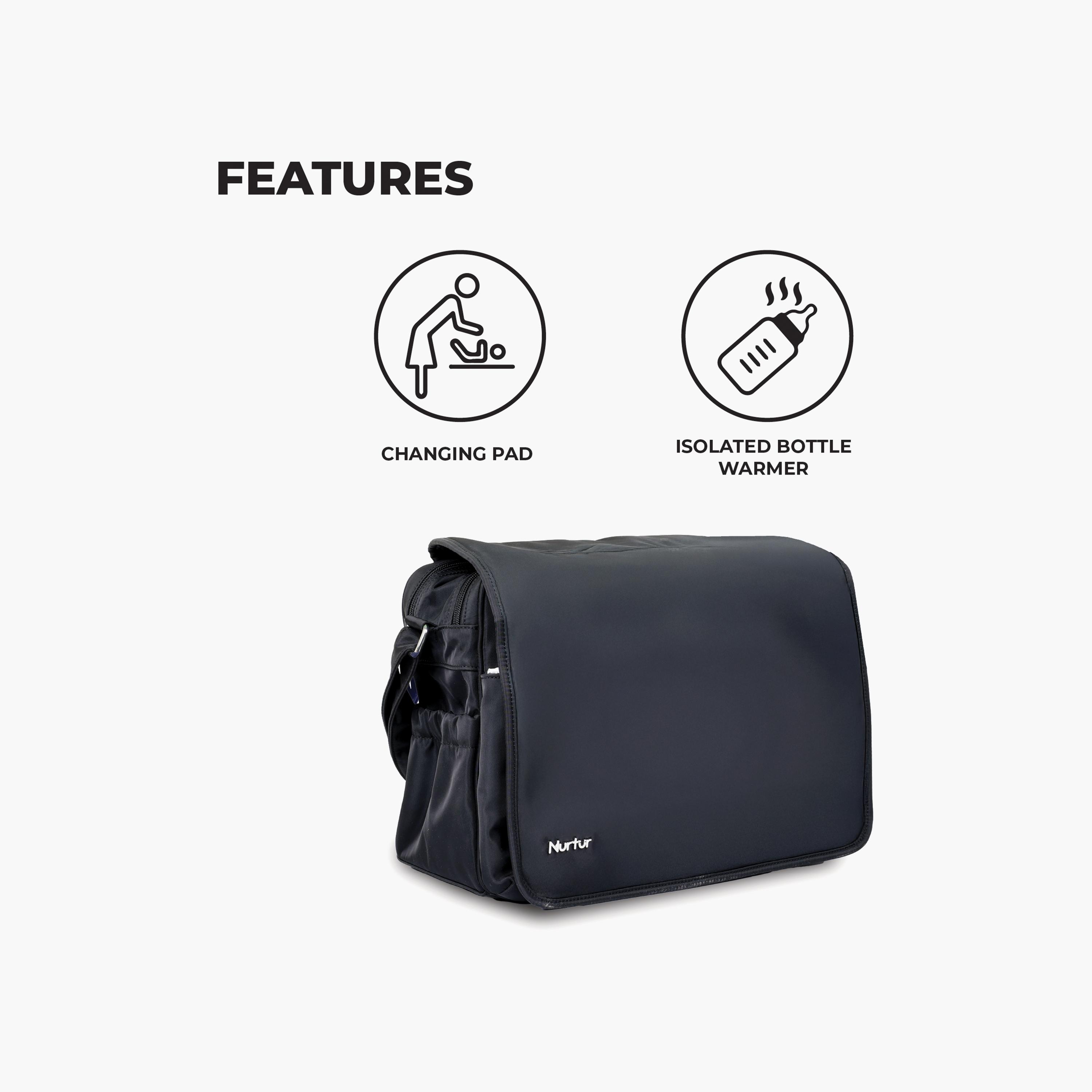 Nurtur Metro Messenger Diaper Bag with Insulator Bottle-baby-gear-diaperbags-image-3