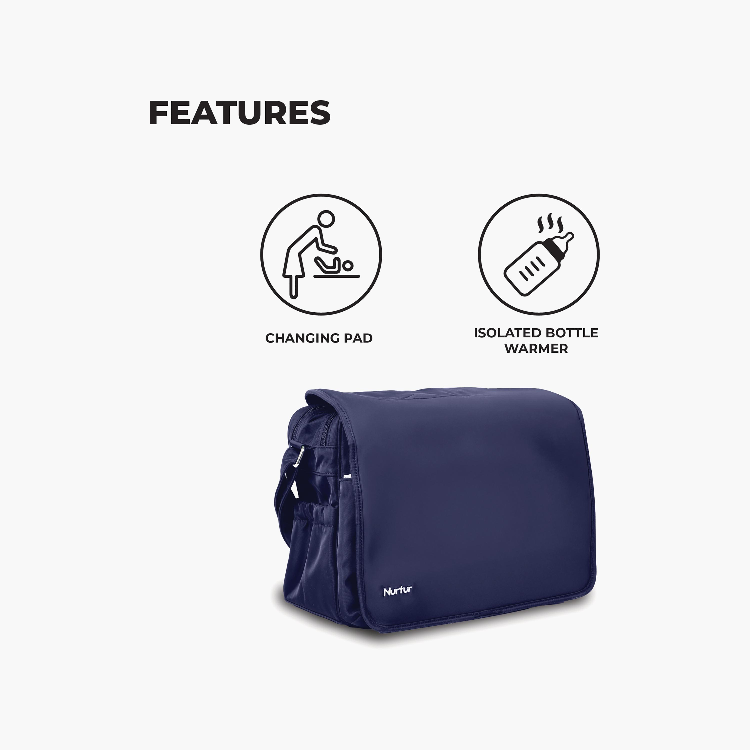 Nurtur Metro Messenger Diaper Bag with Insulator Bottle-baby-gear-diaperbags-image-3