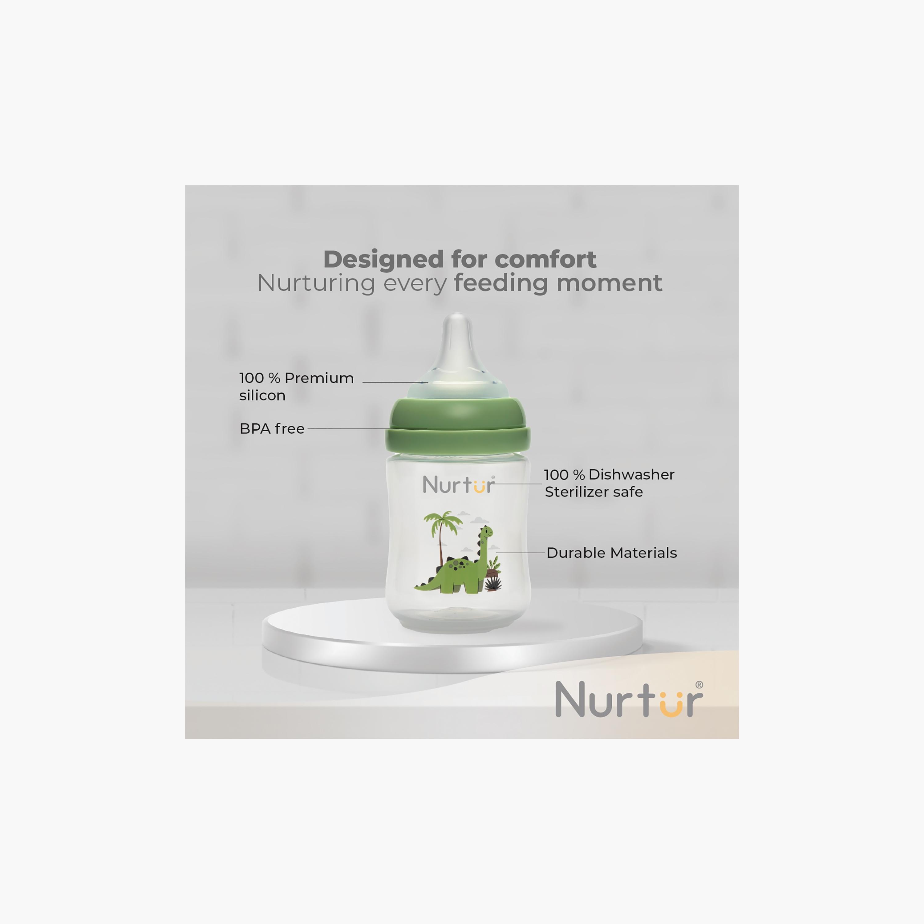 Nurtur Cozi Anti-Colic Feeding Bottle - 160 ml - Dino-baby-feeding-feedingbottles-bottlesandteats-image-4