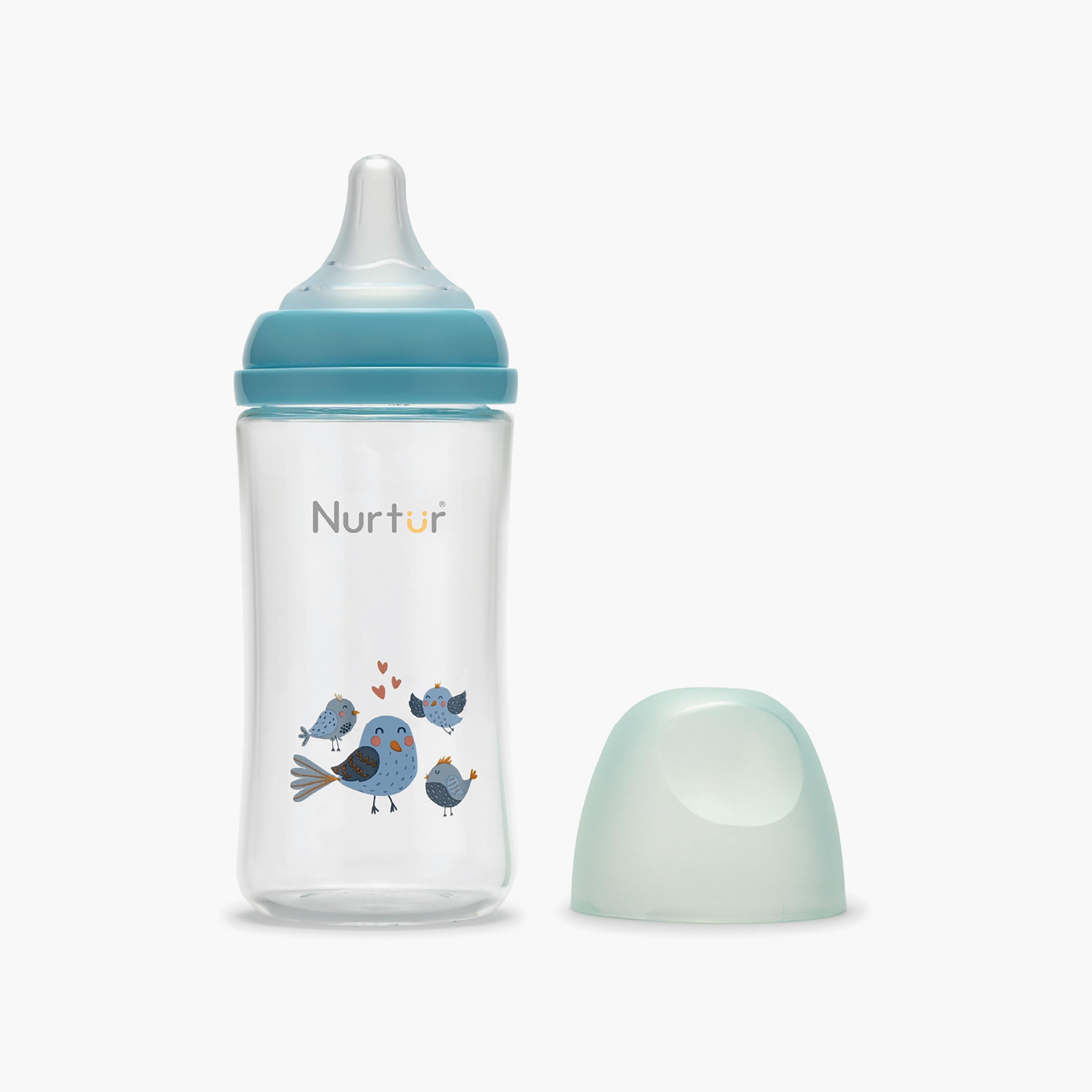 Nurtur Cozi Anti-Colic Feeding Bottle - 240 ml - Birds-baby-feeding-feedingbottles-bottlesandteats-image-1
