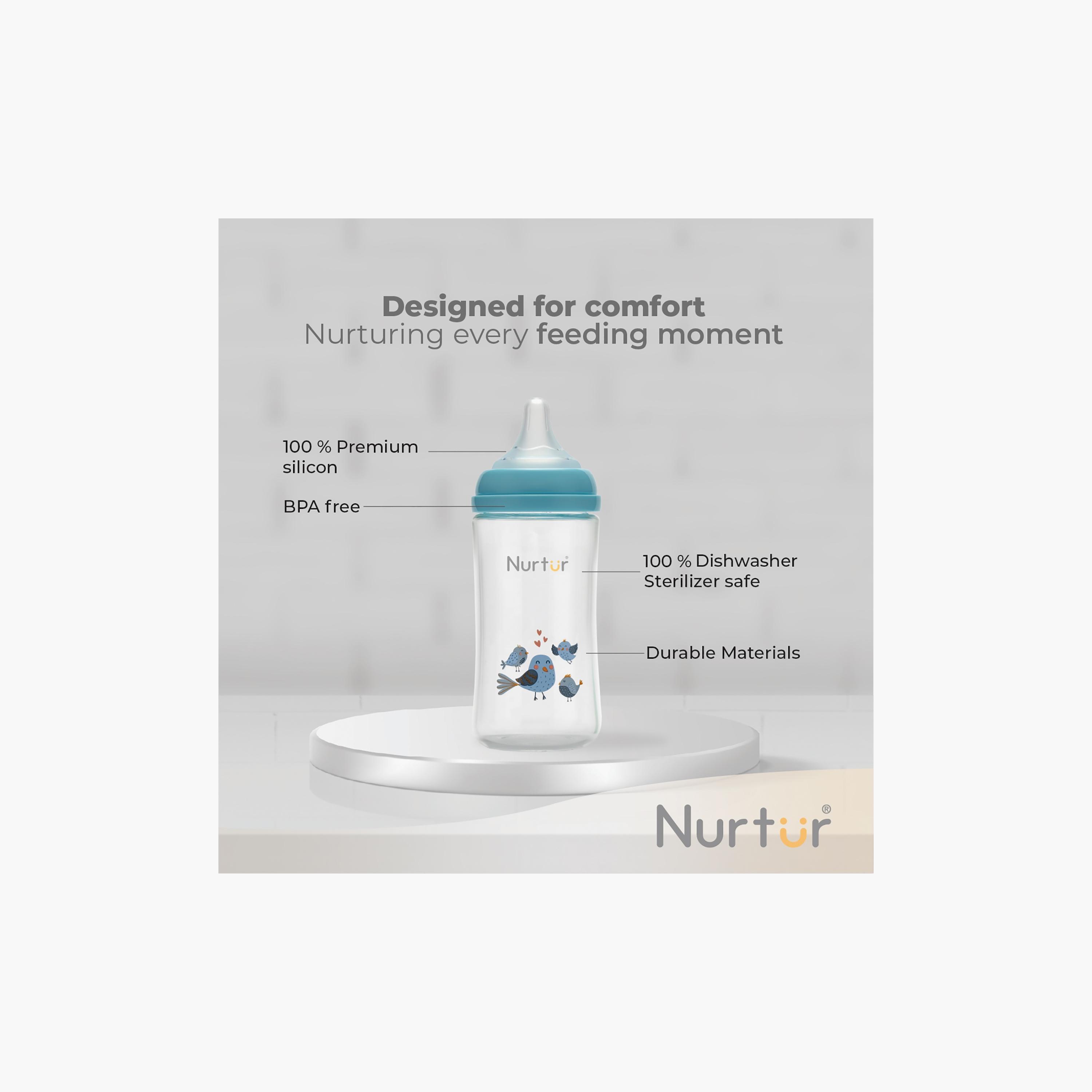 Nurtur Cozi Anti-Colic Feeding Bottle - 240 ml - Birds-baby-feeding-feedingbottles-bottlesandteats-image-4