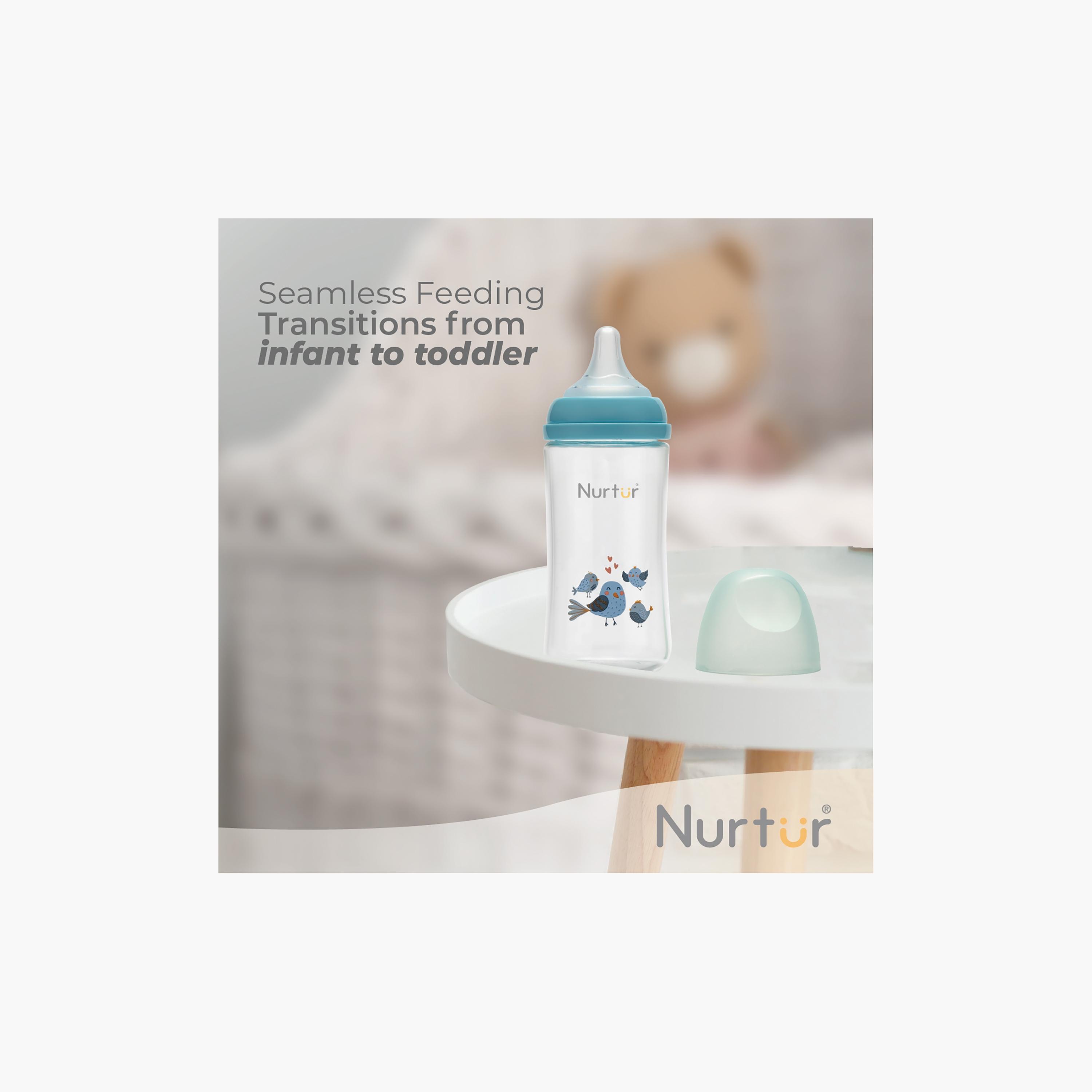 Nurtur Cozi Anti-Colic Feeding Bottle - 240 ml - Birds-baby-feeding-feedingbottles-bottlesandteats-image-6