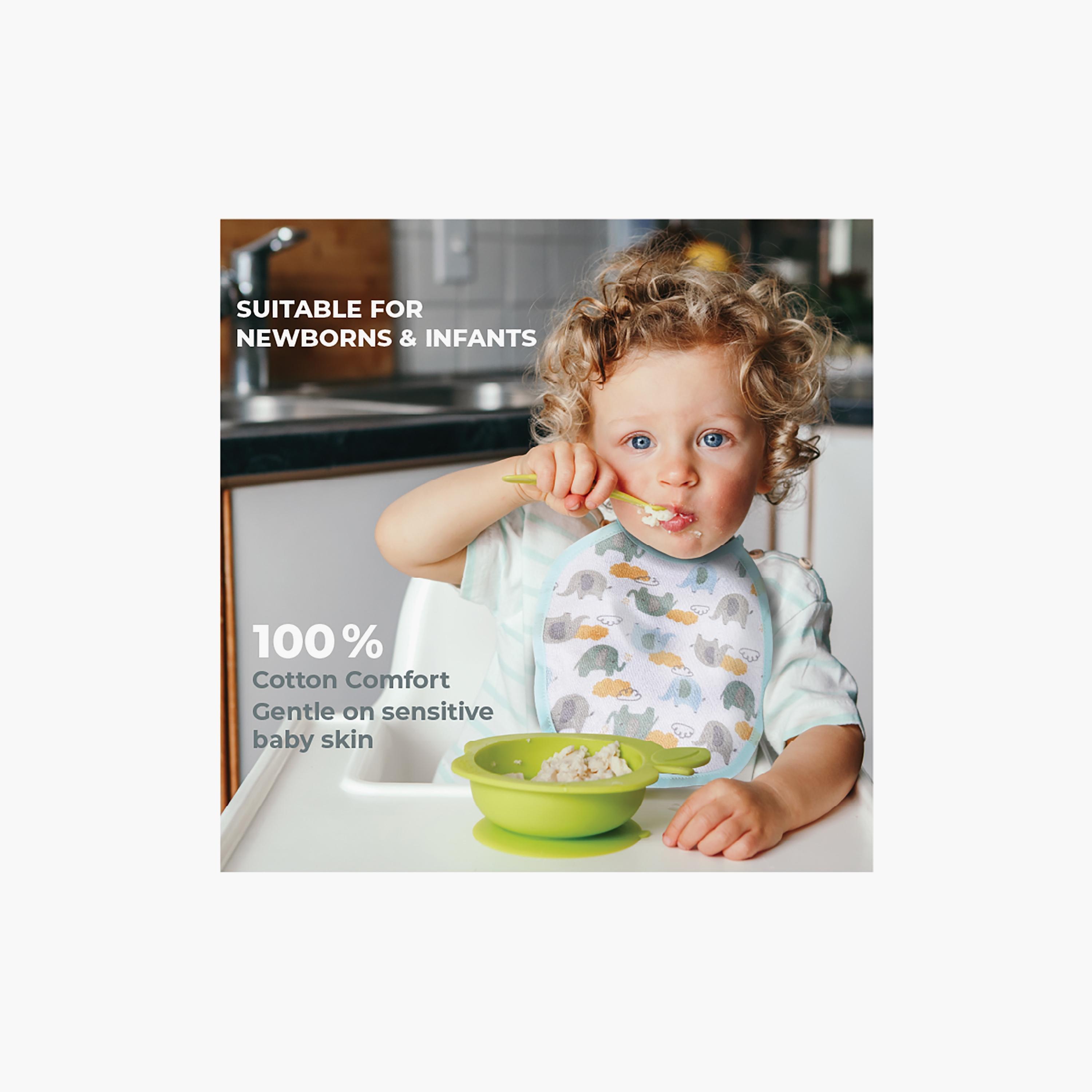 مرايل قطنية مطبوعة من نورتور - 5 قطع - أزرق-baby-feeding-bibs-image-5