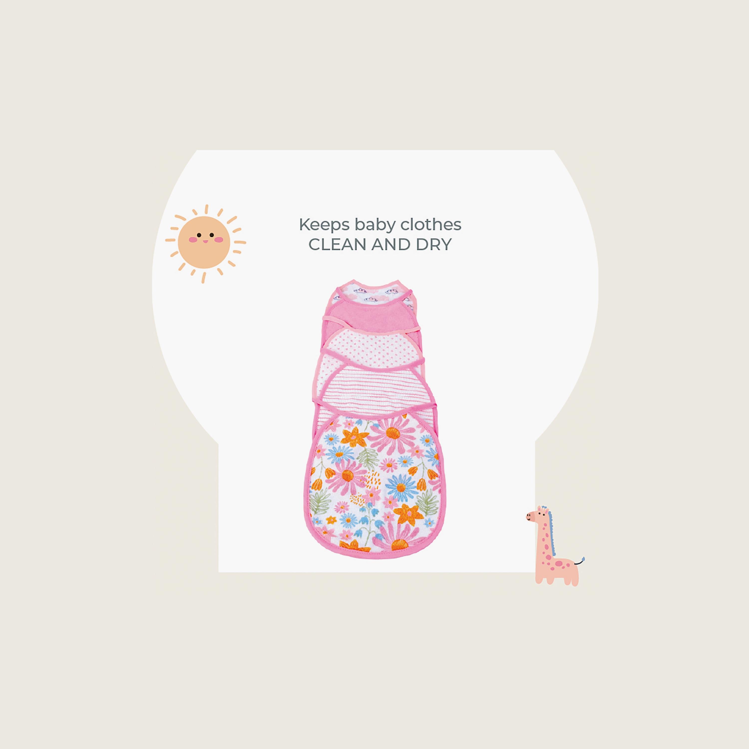 Nurtur 5-Piece Cotton Printed Bibs - Pink-baby-feeding-bibs-image-2