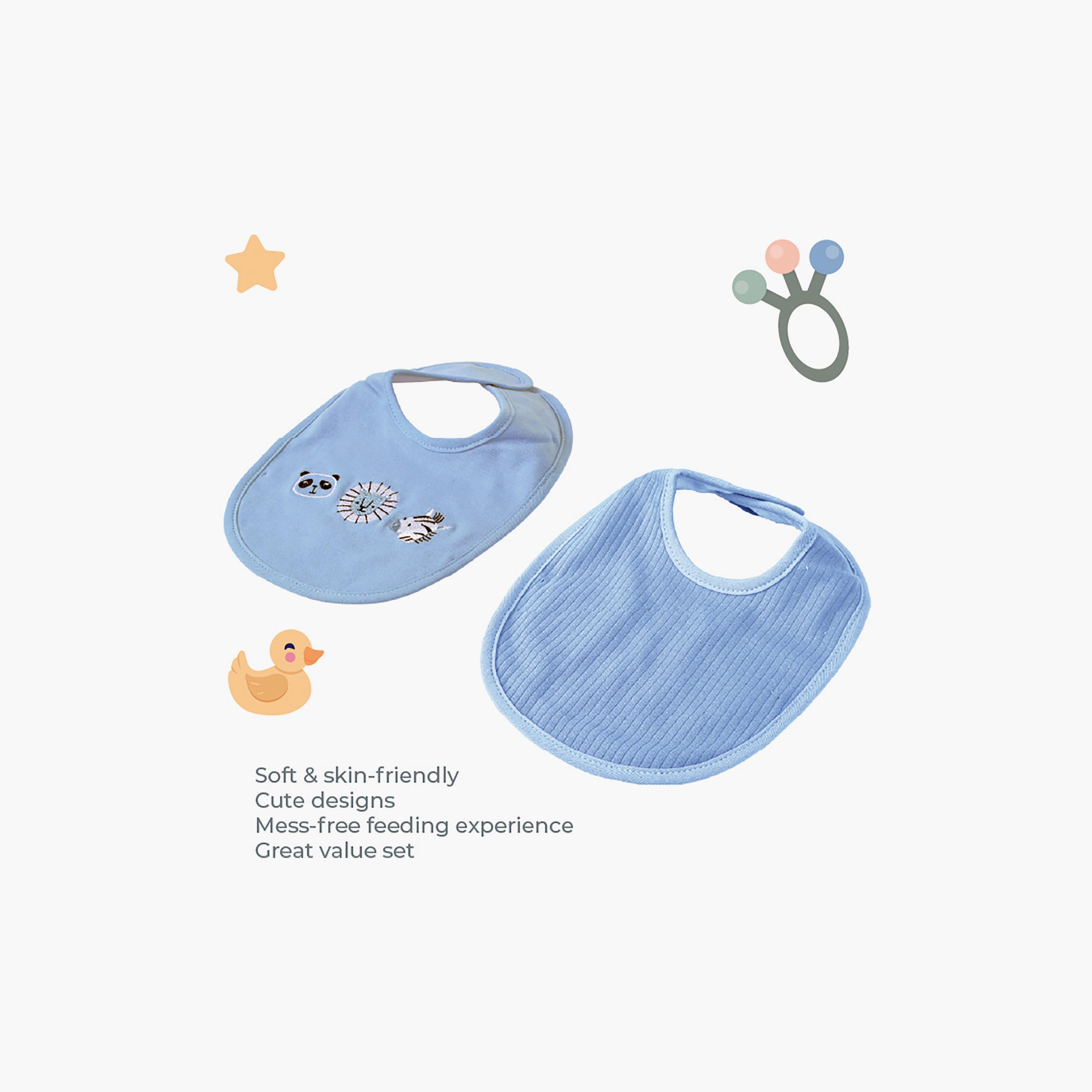 مجموعة هدايا تغذية من نورتور - 4 قطع - أزرق-baby-feeding-bibs-image-6