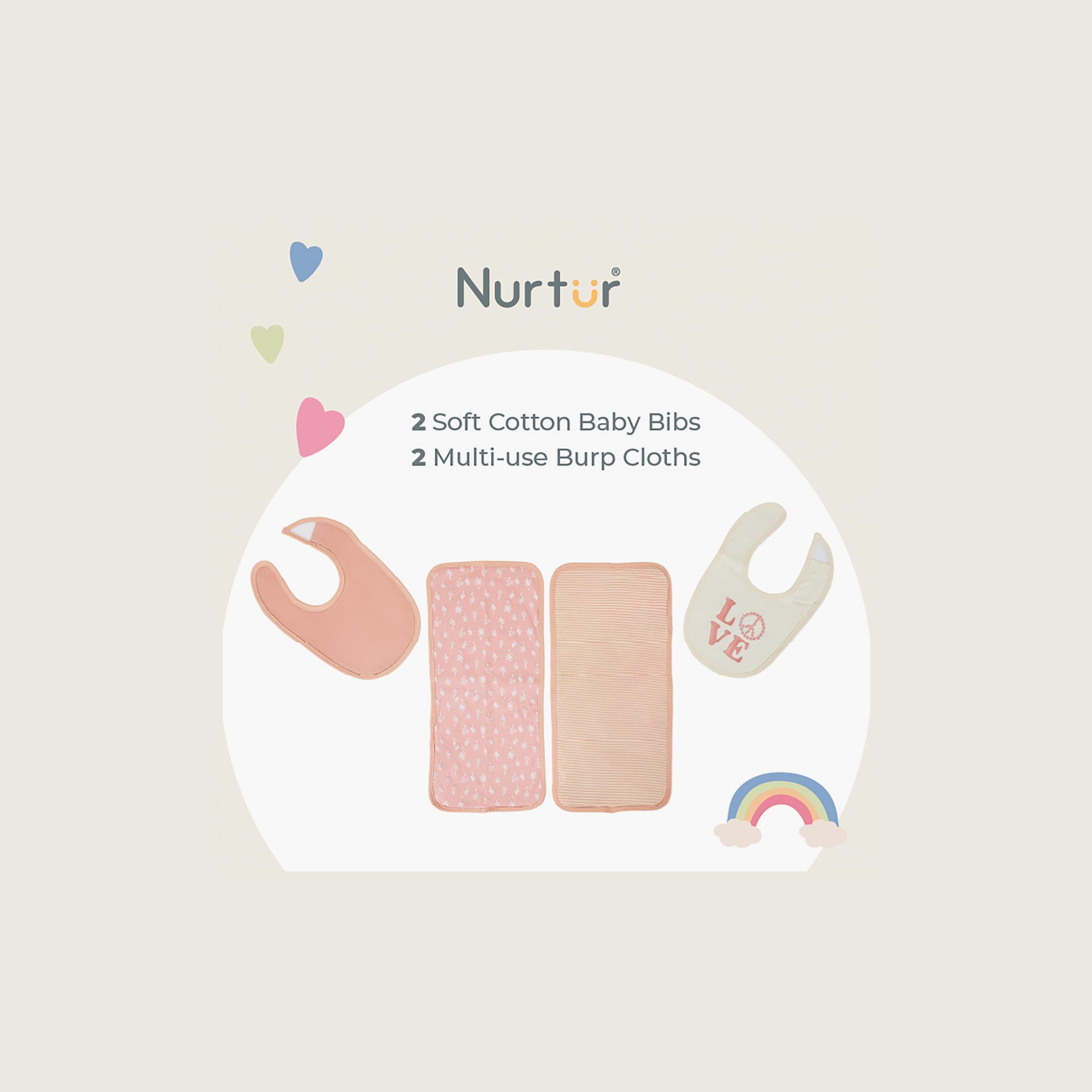 Nurtur 4-Piece Feeding Gift Set - Pink-baby-feeding-bibs-image-2
