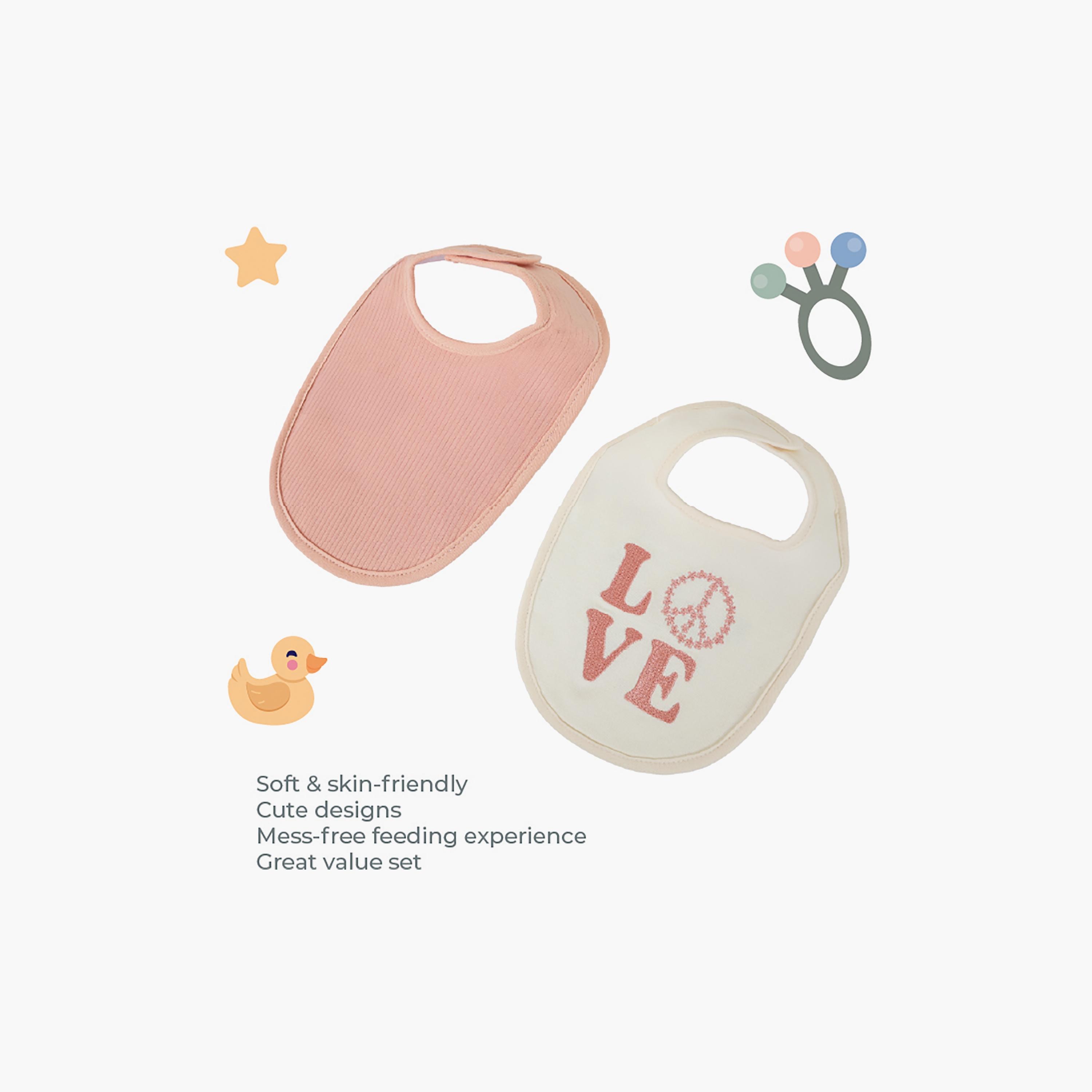 Nurtur 4-Piece Feeding Gift Set - Pink-baby-feeding-bibs-image-4