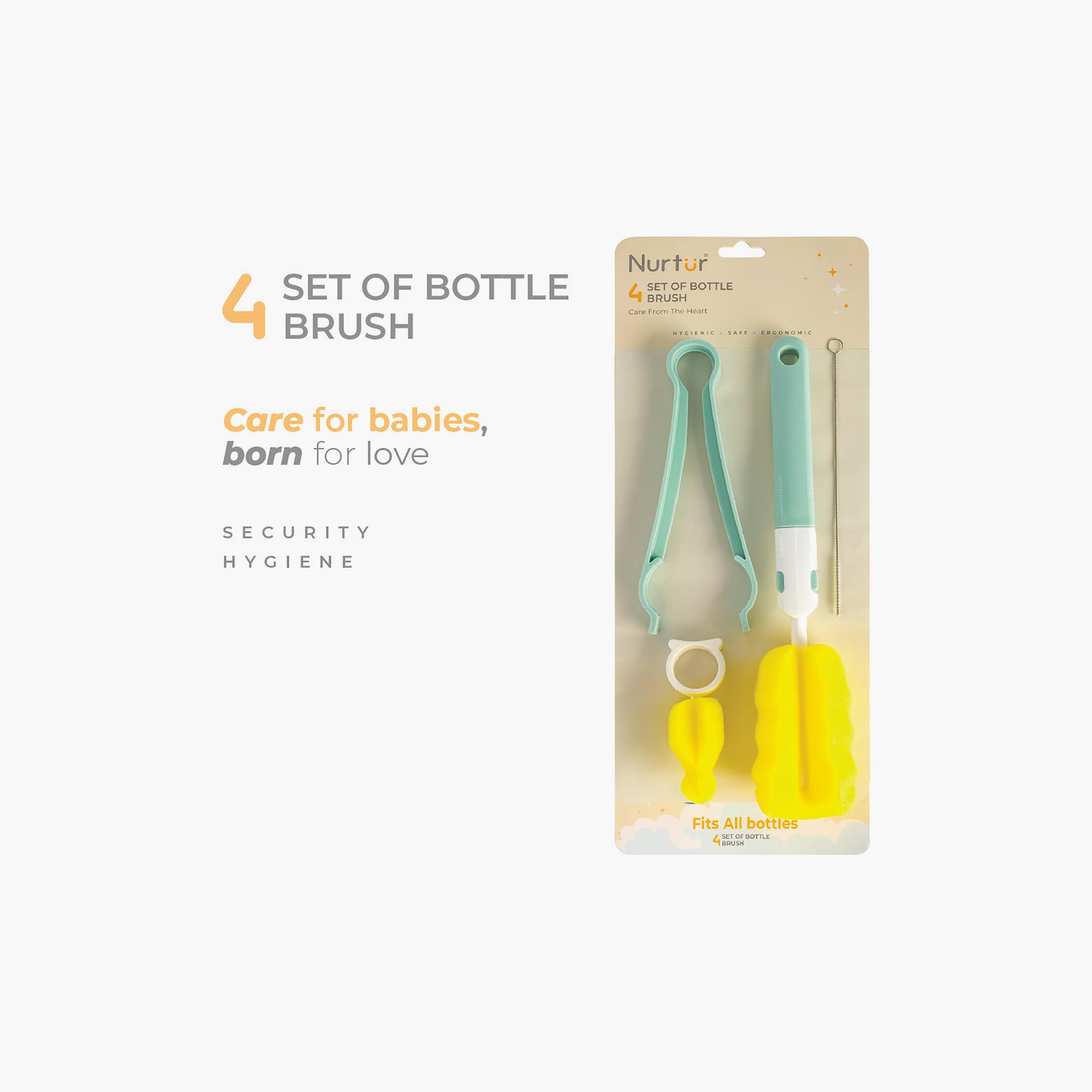 Nurtur 5-in-1 Feeding Bottle Cleaning Brush with Teat Brush and Sterile Tongs-baby-feeding-accessories-image-2