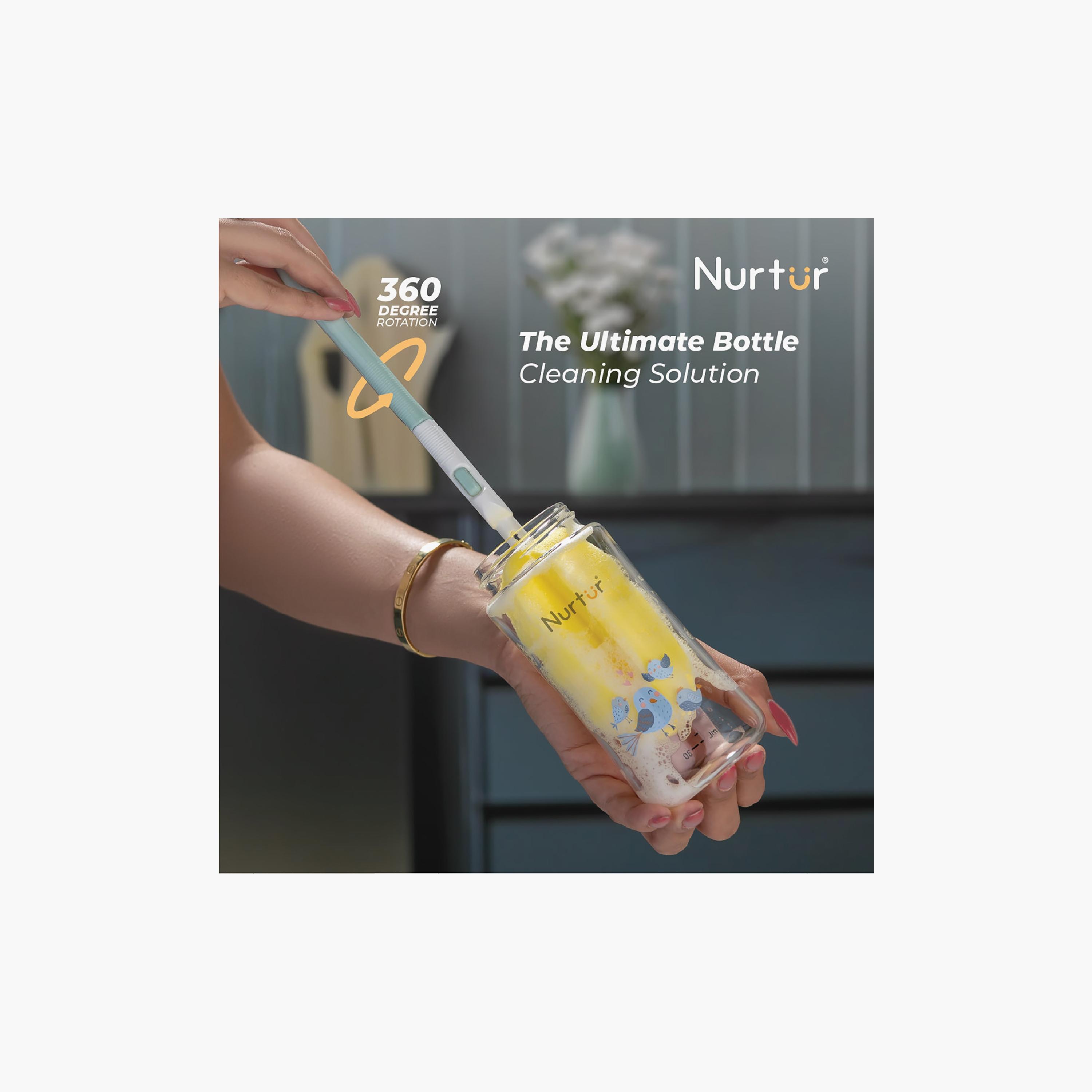 Nurtur 5-in-1 Feeding Bottle Cleaning Brush with Teat Brush and Sterile Tongs-baby-feeding-accessories-image-7