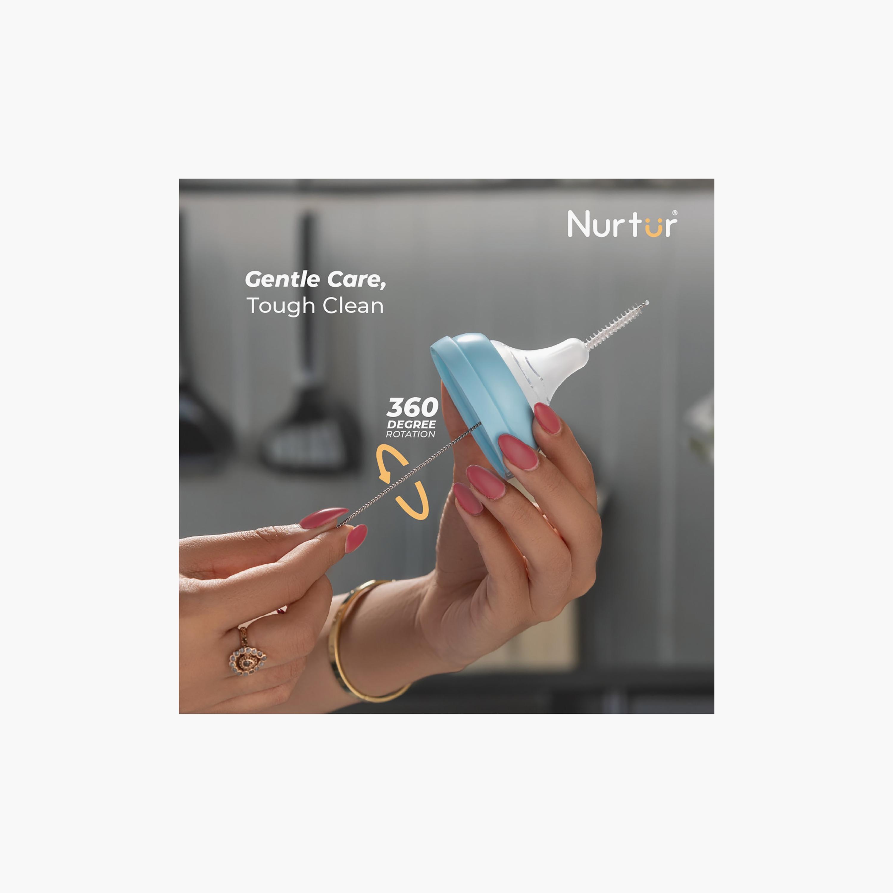 Nurtur 5-in-1 Feeding Bottle Cleaning Brush with Teat Brush and Sterile Tongs-baby-feeding-accessories-image-8