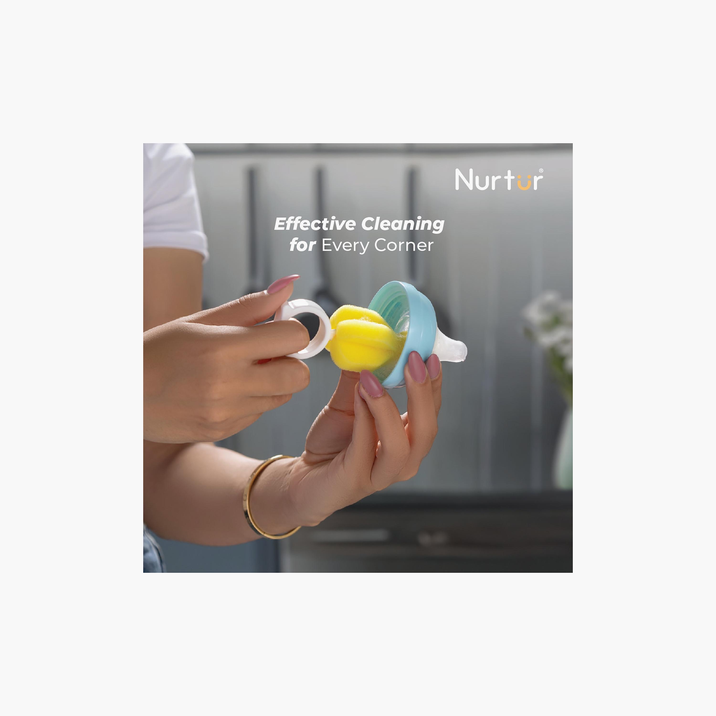 Nurtur 5-in-1 Feeding Bottle Cleaning Brush with Teat Brush and Sterile Tongs-baby-feeding-accessories-image-9