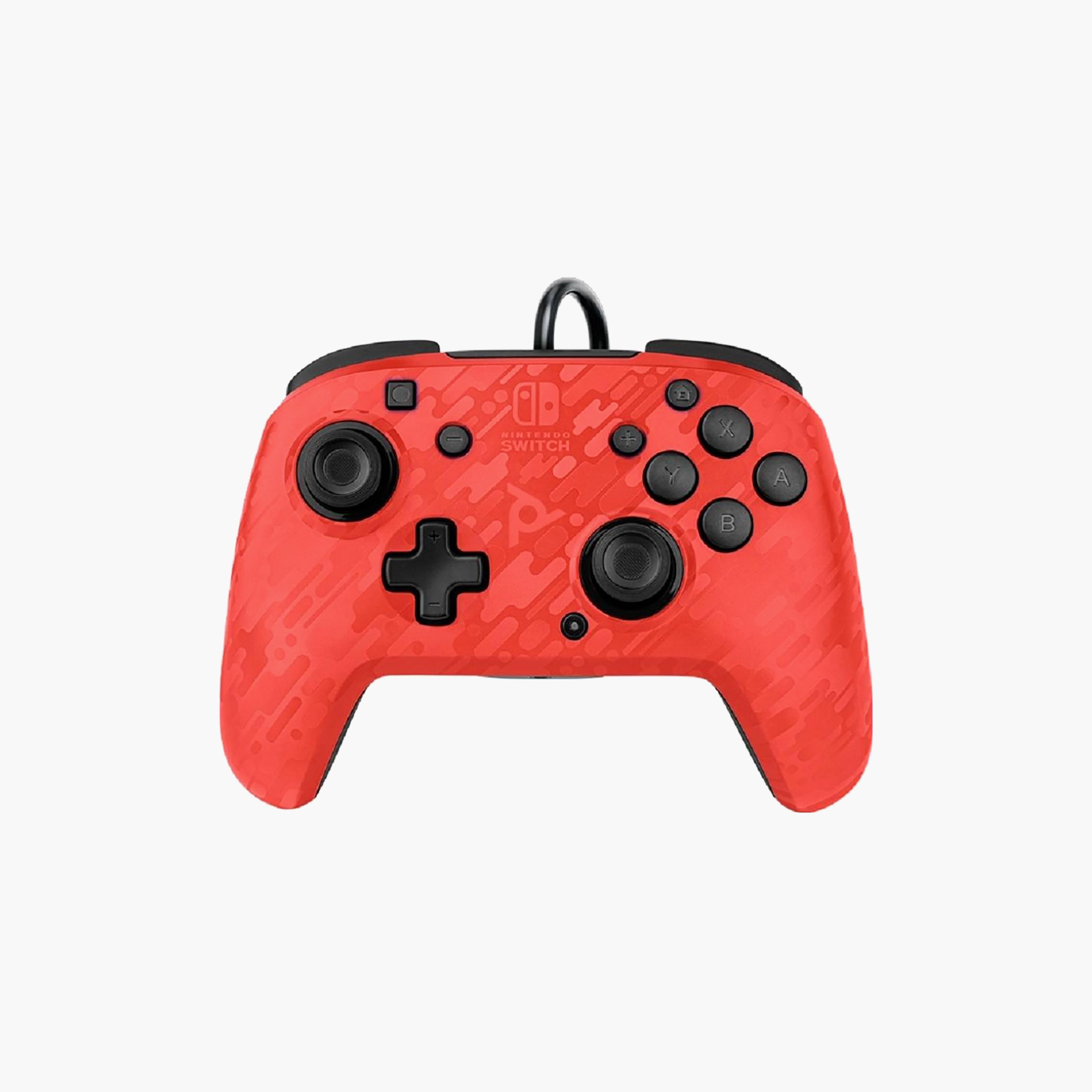 PDP Nintendo Switch Gaming Faceoff Deluxe Audio Wired Controller Camo Red | 500-134-EU-CM04-electronics-gamesandconsoles-image-1