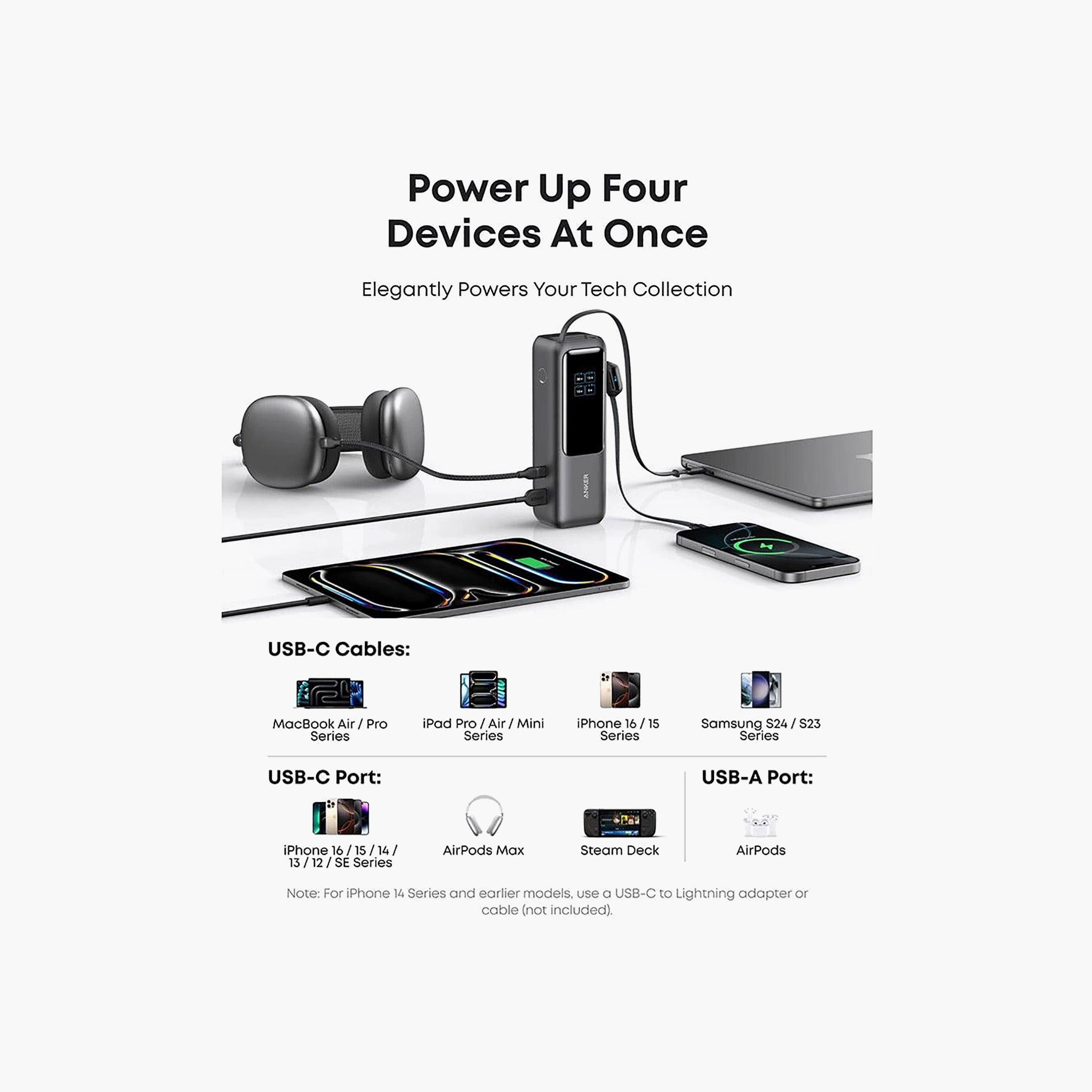 أنكر باور بانك 25000mAh 165W، مدمج فيه USB-C وكابل قابل للسحب، أسود | A1695H11-electronics-portabledevices-image-5