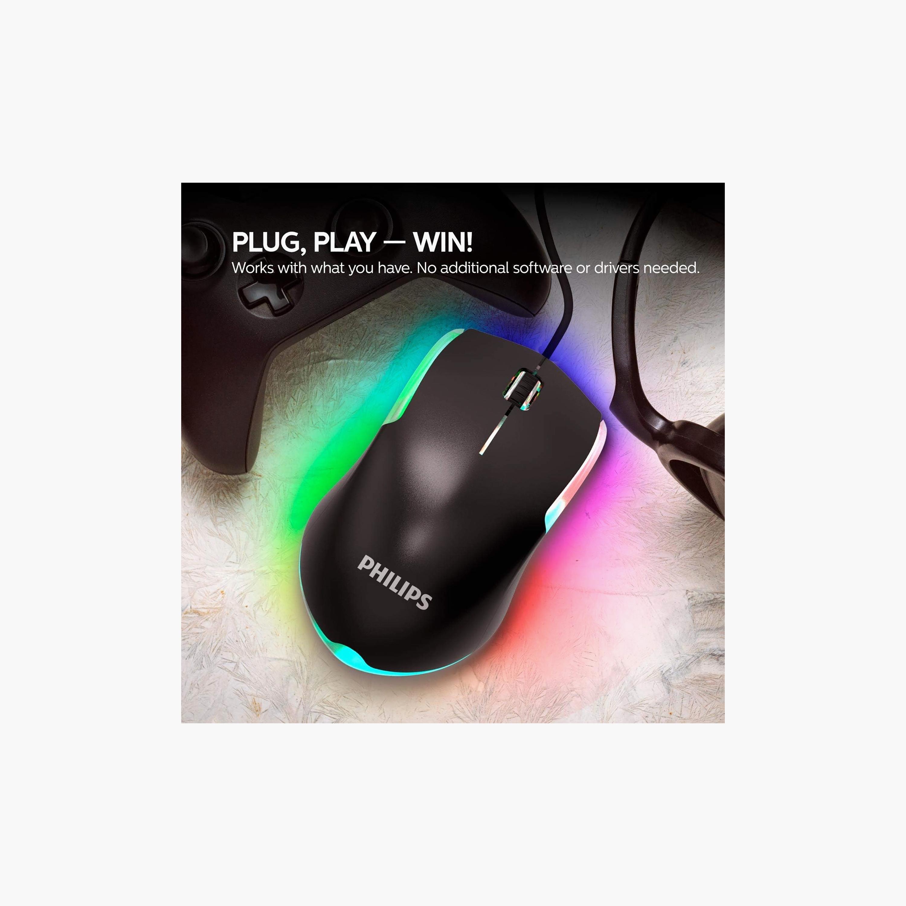 Philips Wired Gaming Mouse Black | SPK9314-electronics-accessories-computeraccesories-image-2