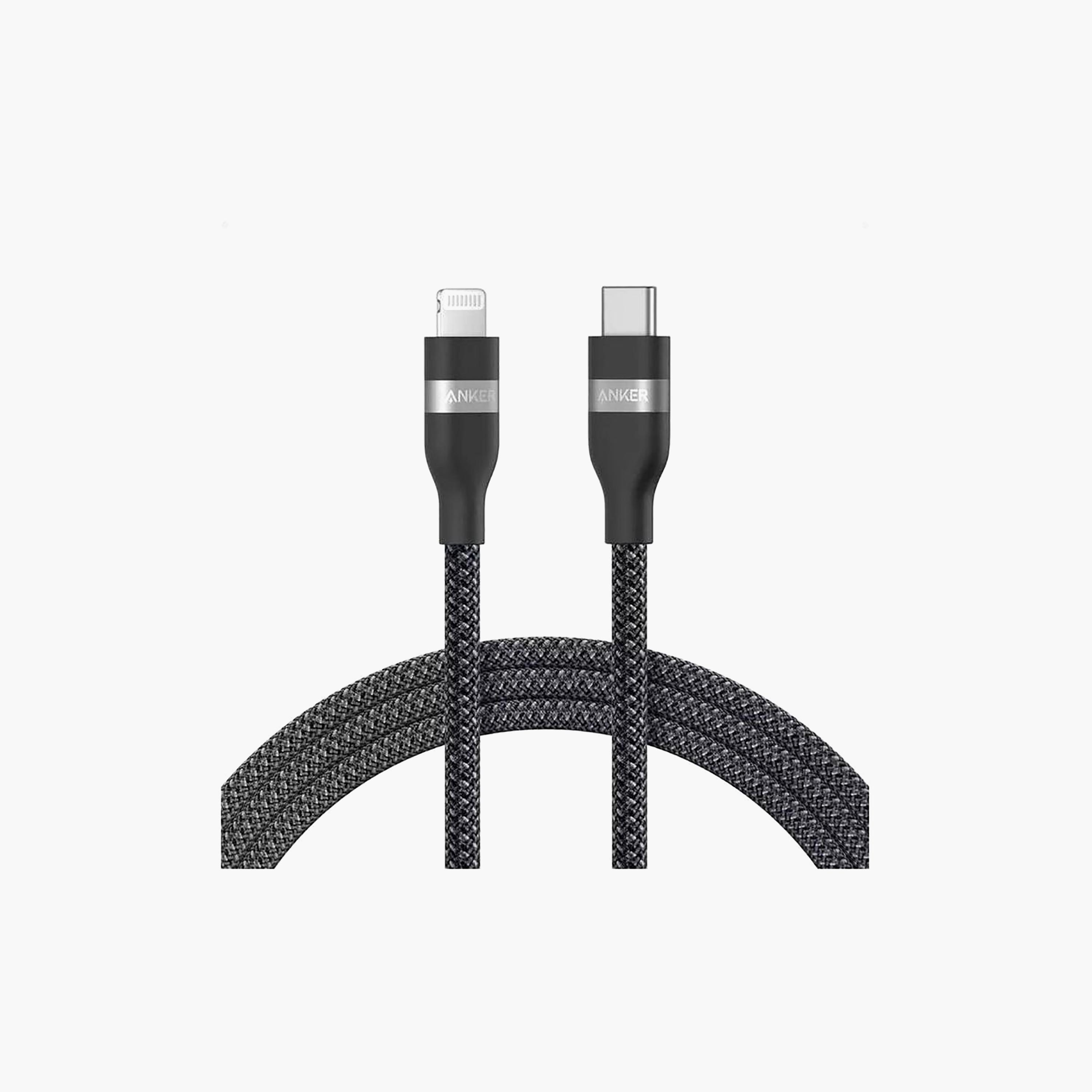 أنكر بي سي آر كابل مضفر USB-C إلى لايتنينج، 0.9 متر، أسود | A82B2011-electronics-accessories-mobileaccesories-image-1