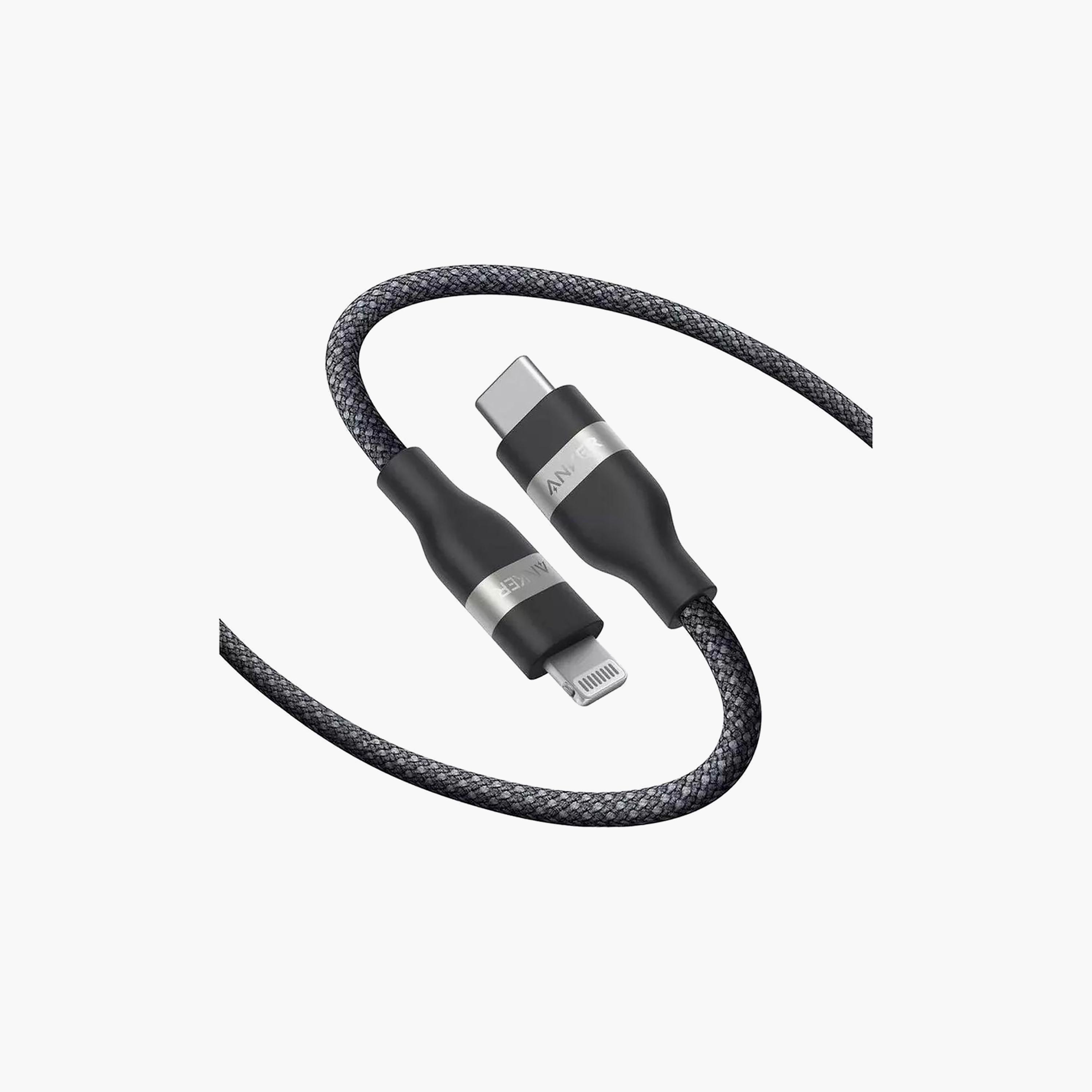 أنكر بي سي آر كابل مضفر USB-C إلى لايتنينج، 0.9 متر، أسود | A82B2011-electronics-accessories-mobileaccesories-image-3