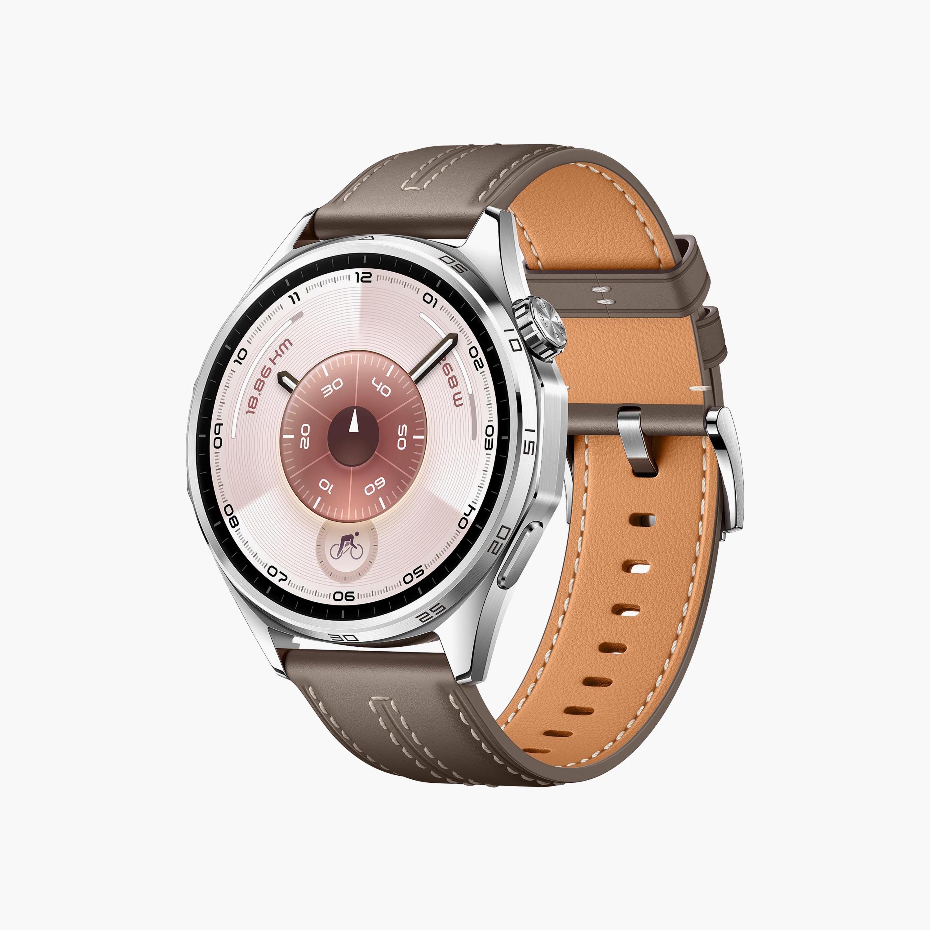 هواوي جي تي 6 سوار أتوم رمادي جلد مركب 46 مم | HUAWEI WATCH GT6-men-watchesandjewellery-watches-image-1