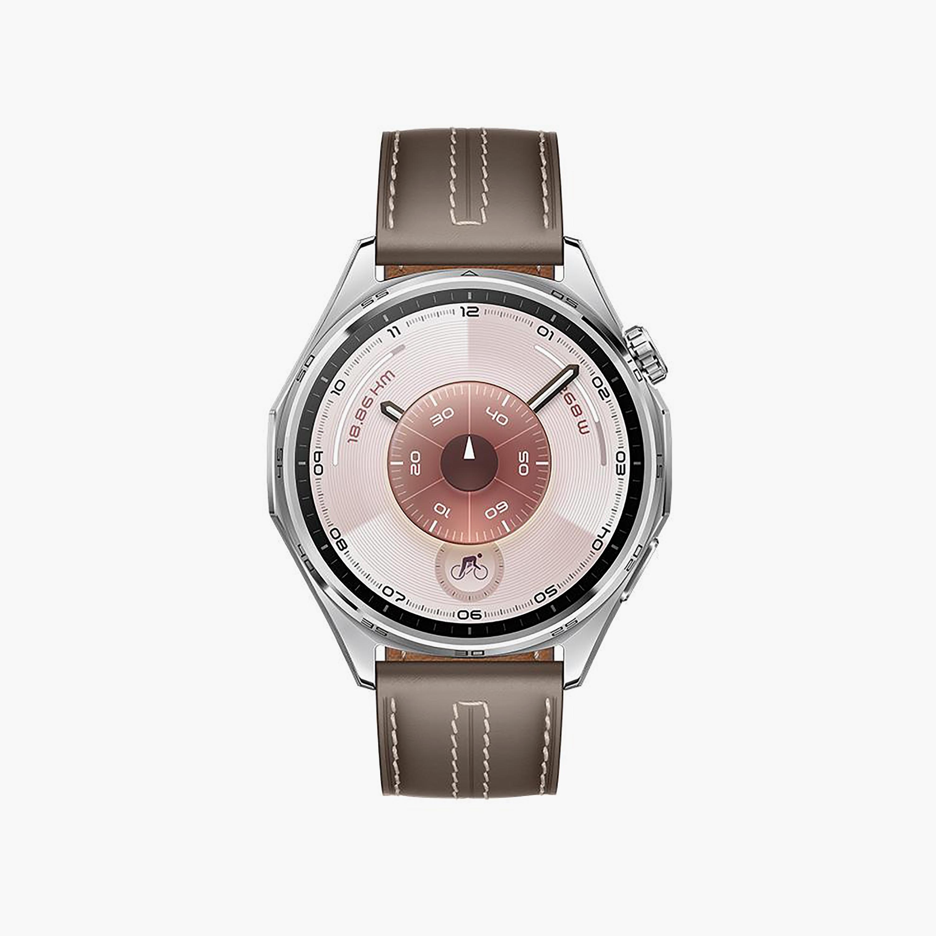 هواوي جي تي 6 سوار أتوم رمادي جلد مركب 46 مم | HUAWEI WATCH GT6-men-watchesandjewellery-watches-image-2