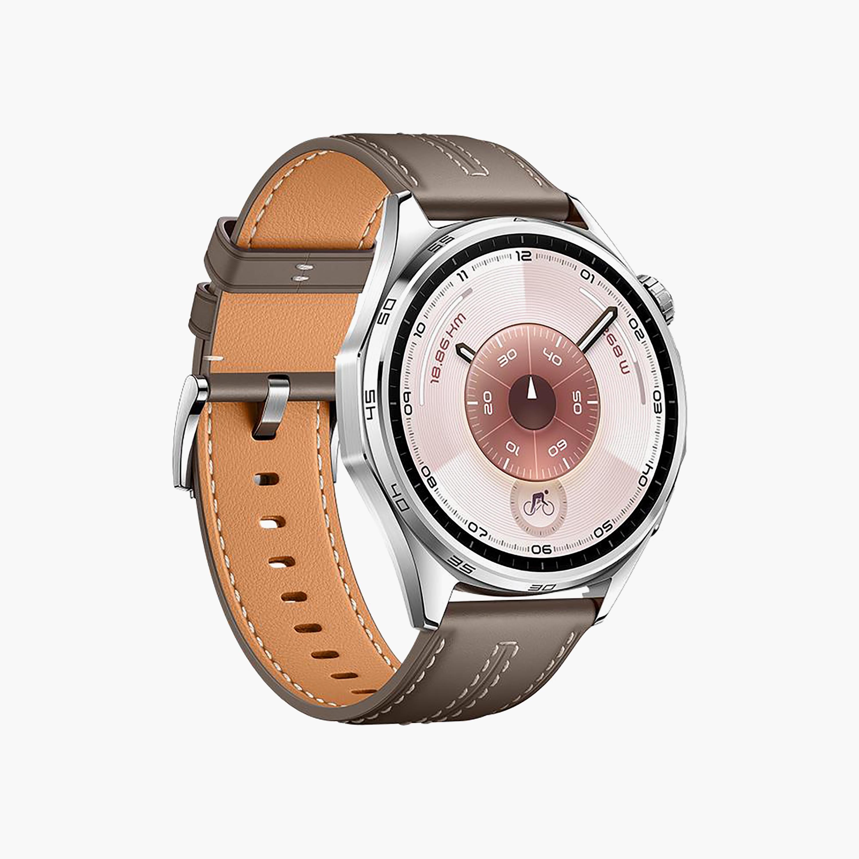 هواوي جي تي 6 سوار أتوم رمادي جلد مركب 46 مم | HUAWEI WATCH GT6-men-watchesandjewellery-watches-image-3