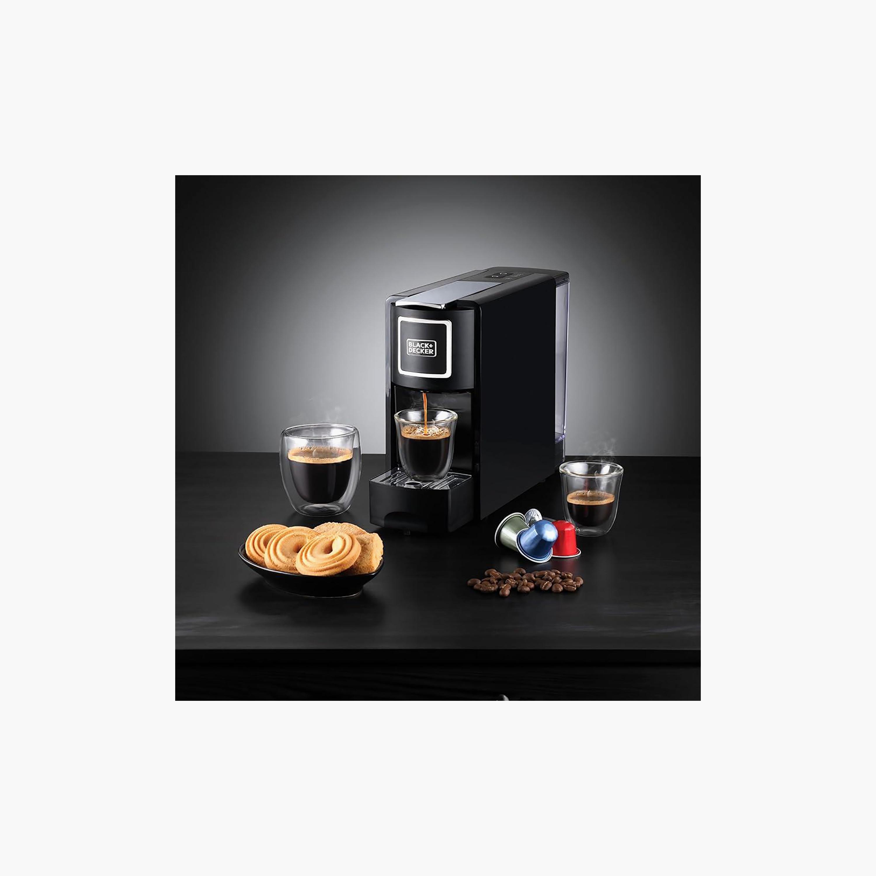 BLACK+DECKER Capsule Coffee Maker, 1140W, Espresso/Lungo, One-Touch, Compact | BD-CCM100-B5-household-appliances-kitchenappliances-coffeemachines-image-2