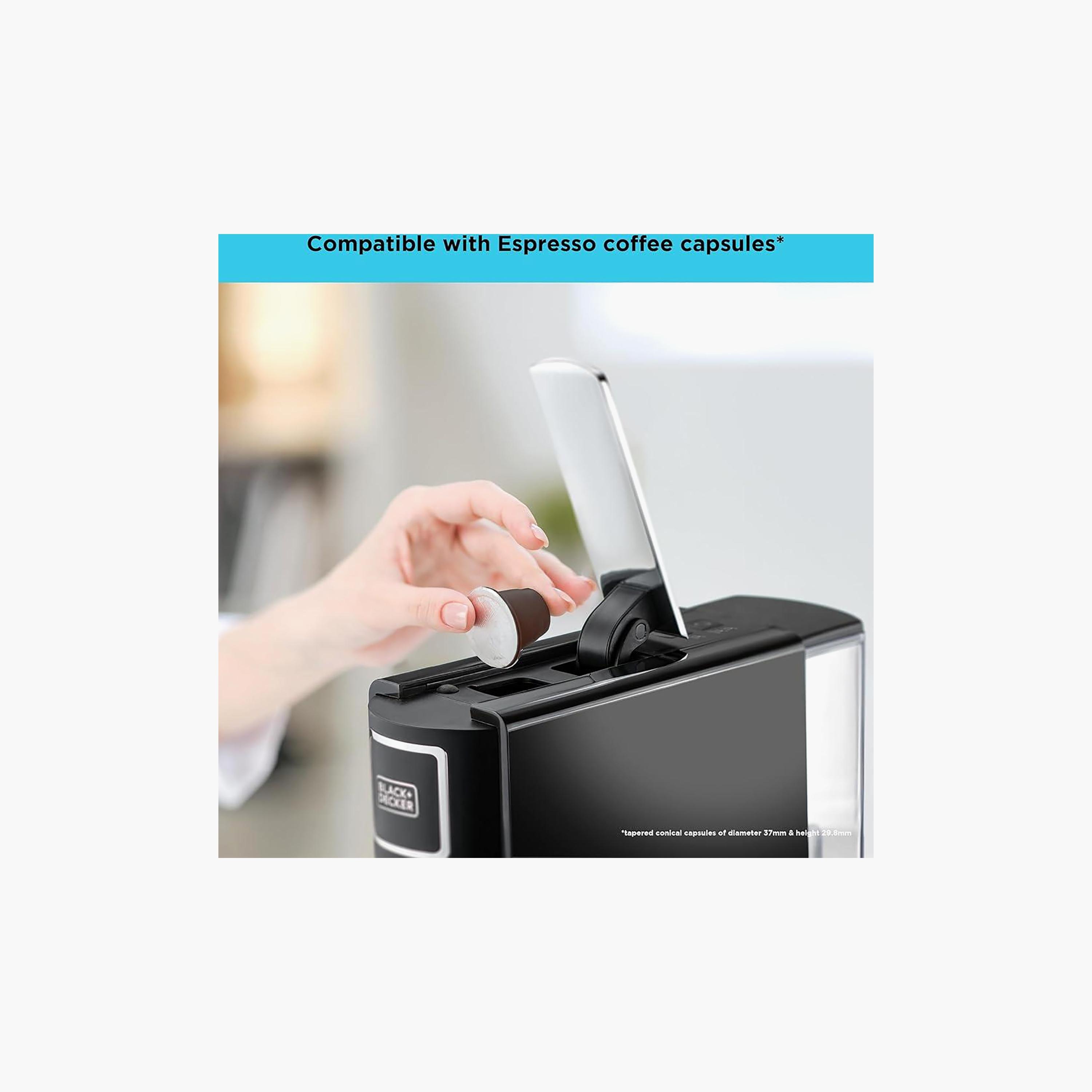 BLACK+DECKER Capsule Coffee Maker, 1140W, Espresso/Lungo, One-Touch, Compact | BD-CCM100-B5-household-appliances-kitchenappliances-coffeemachines-image-5