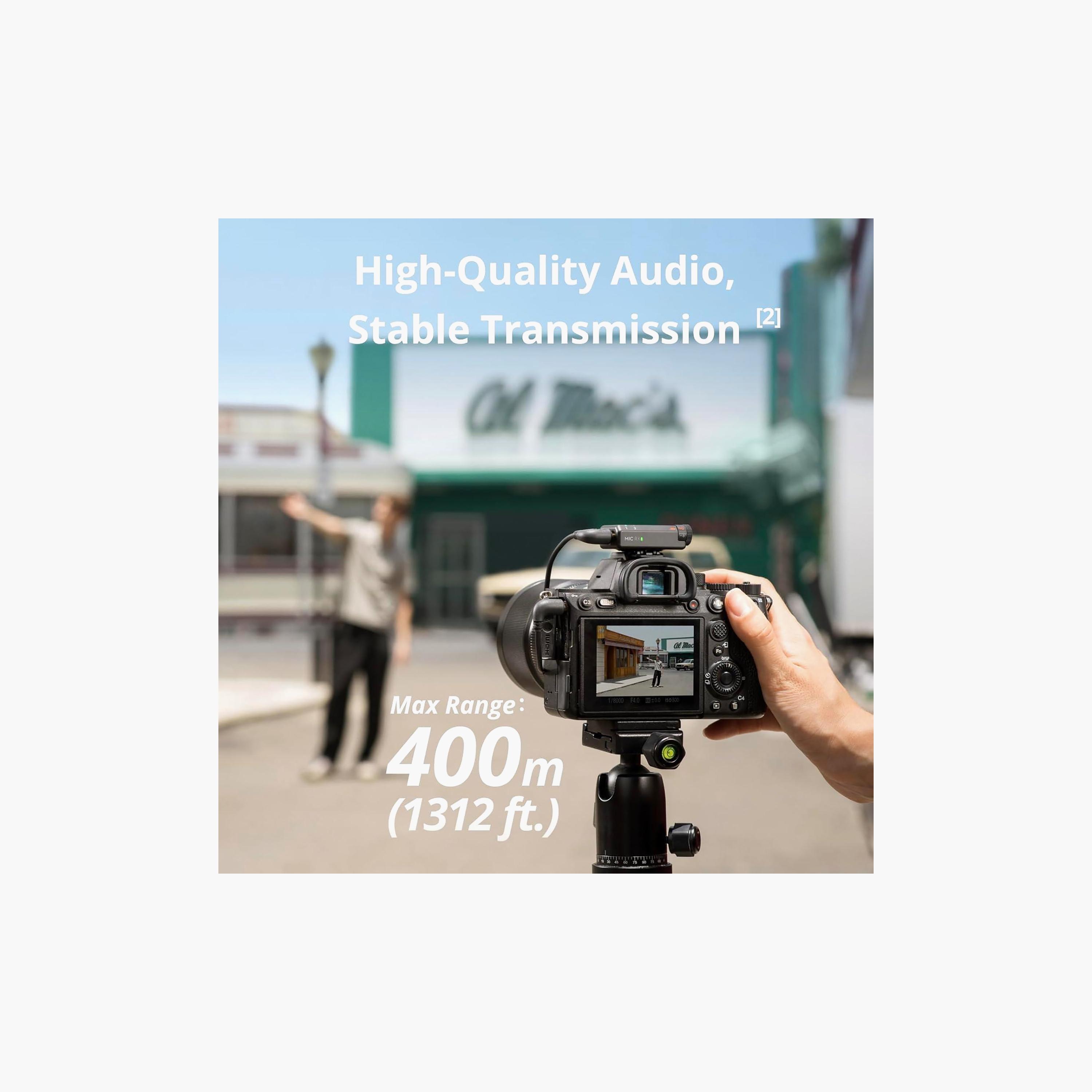 DJI Mic Mini (1TX+1RX) Wireless Mic, Noise Cancel, Auto Limit, 400m Range | DJI-MIC100M-electronics-portabledevices-image-3