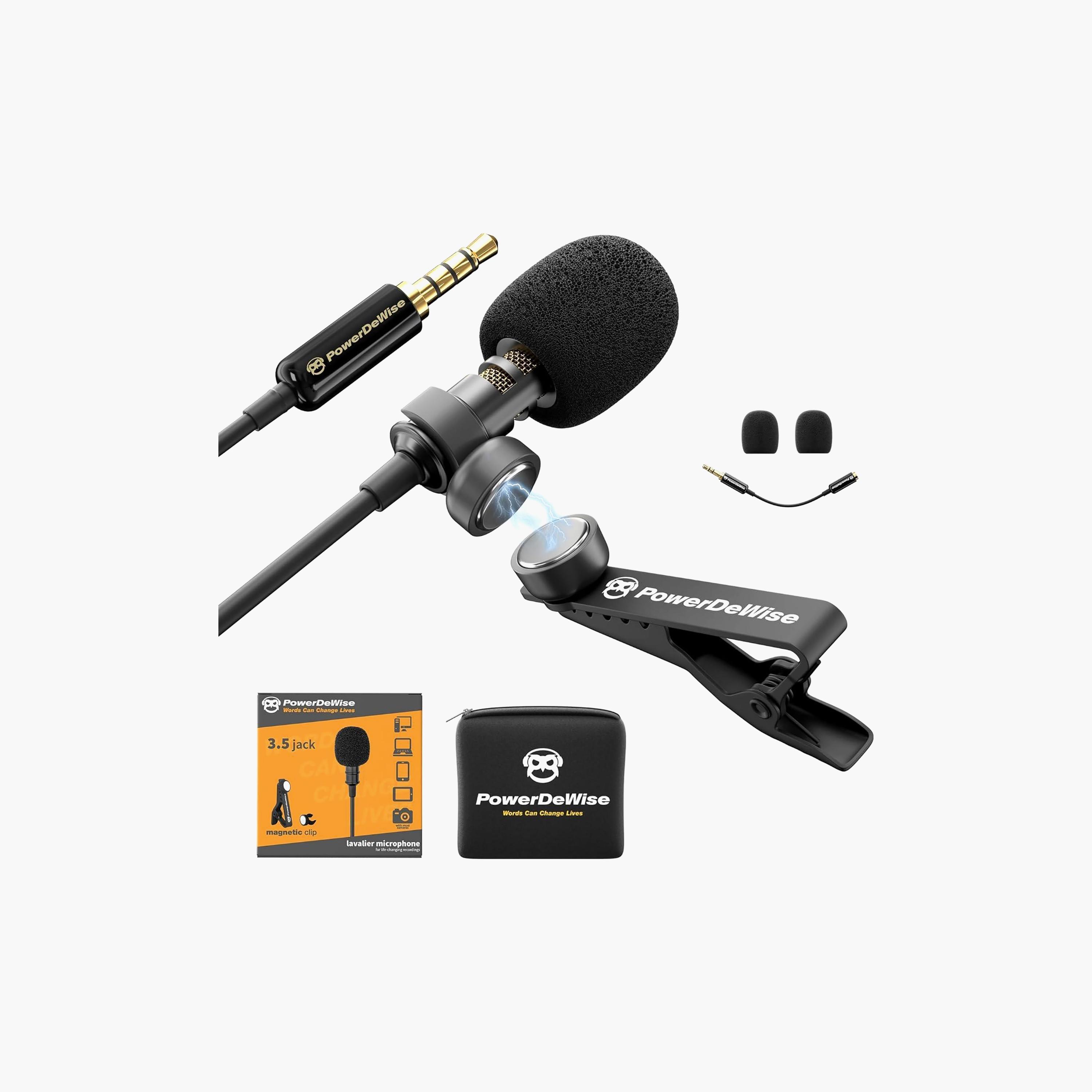 باور ديفايس ميكروفون لافالير تثبيت بمشبك بجودة احترافية | LAVALIER MICROPHONE-electronics-portabledevices-image-1