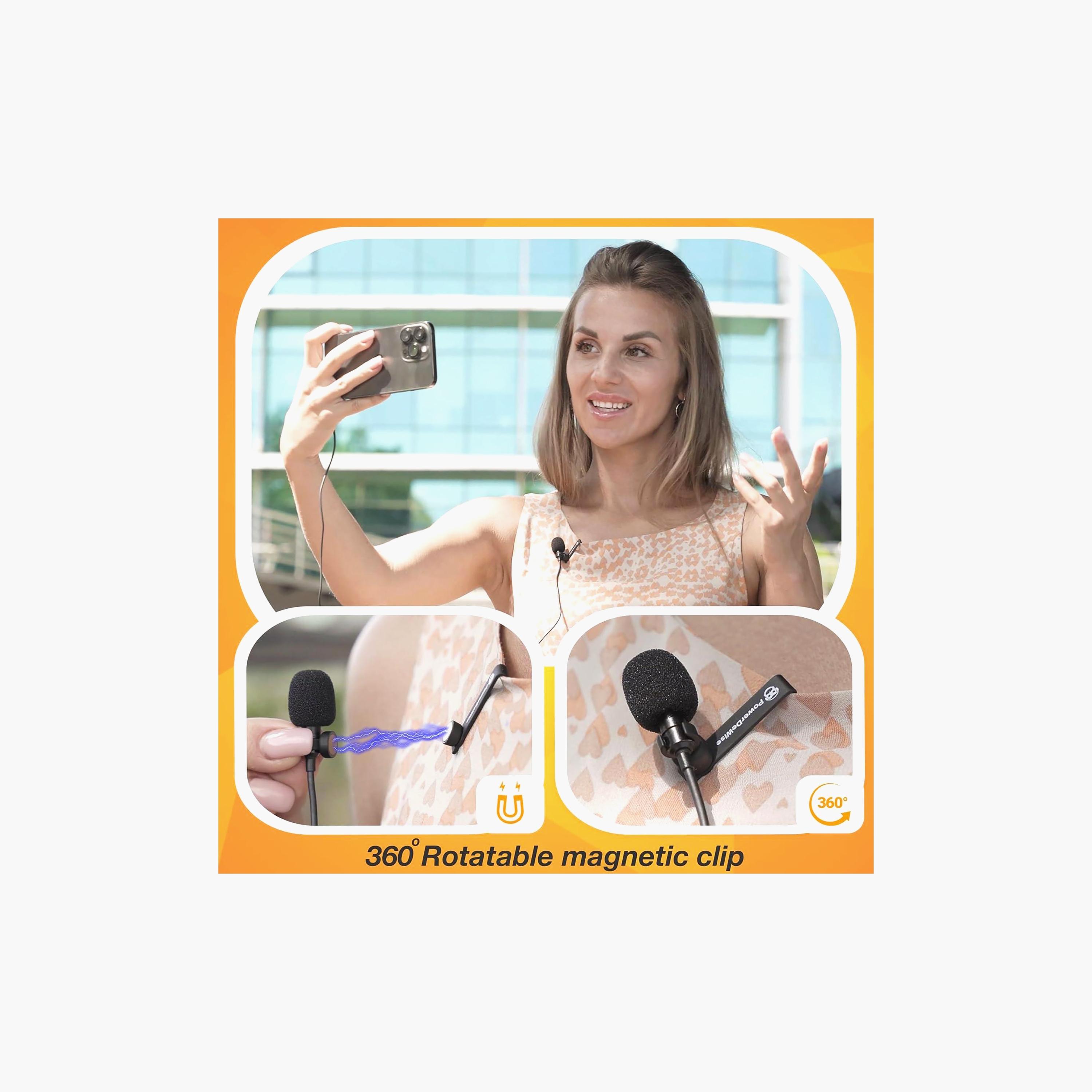 باور ديفايس ميكروفون لافالير تثبيت بمشبك بجودة احترافية | LAVALIER MICROPHONE-electronics-portabledevices-image-2