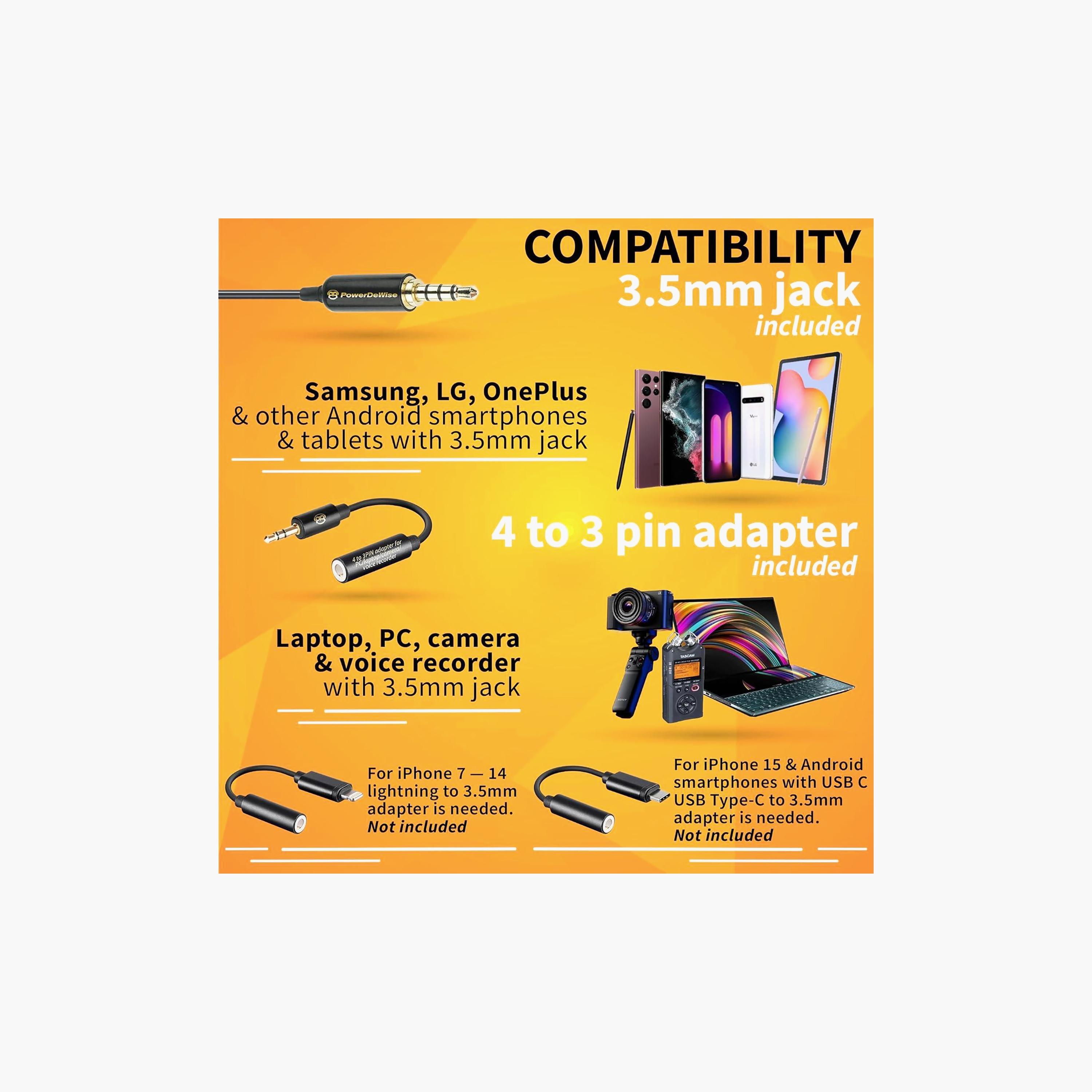 باور ديفايس ميكروفون لافالير تثبيت بمشبك بجودة احترافية | LAVALIER MICROPHONE-electronics-portabledevices-image-4