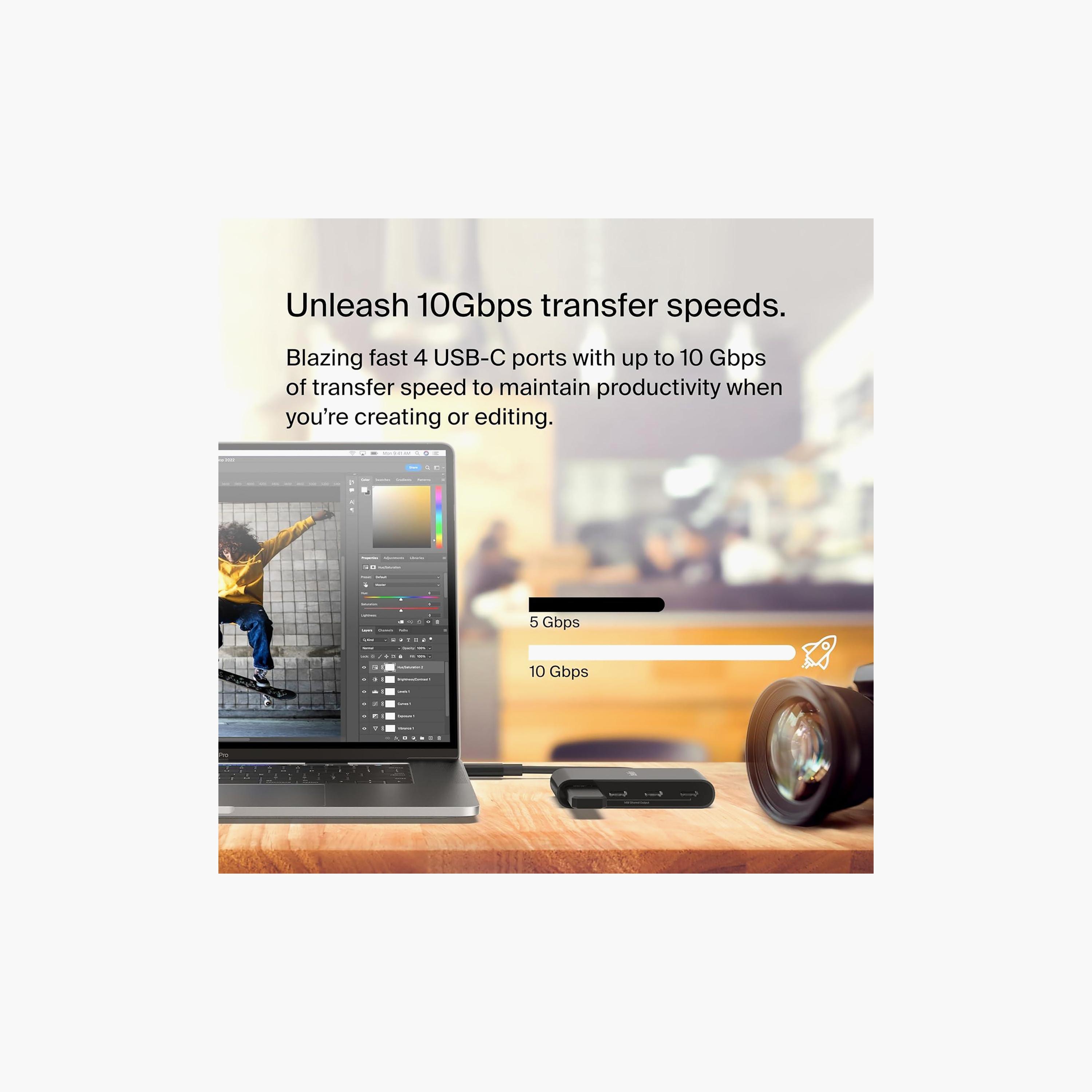 Belkin CONNECT USB-C to 4-Port USB-C Hub Black | BKN-AVC018BTBK-electronics-accessories-computeraccesories-image-3