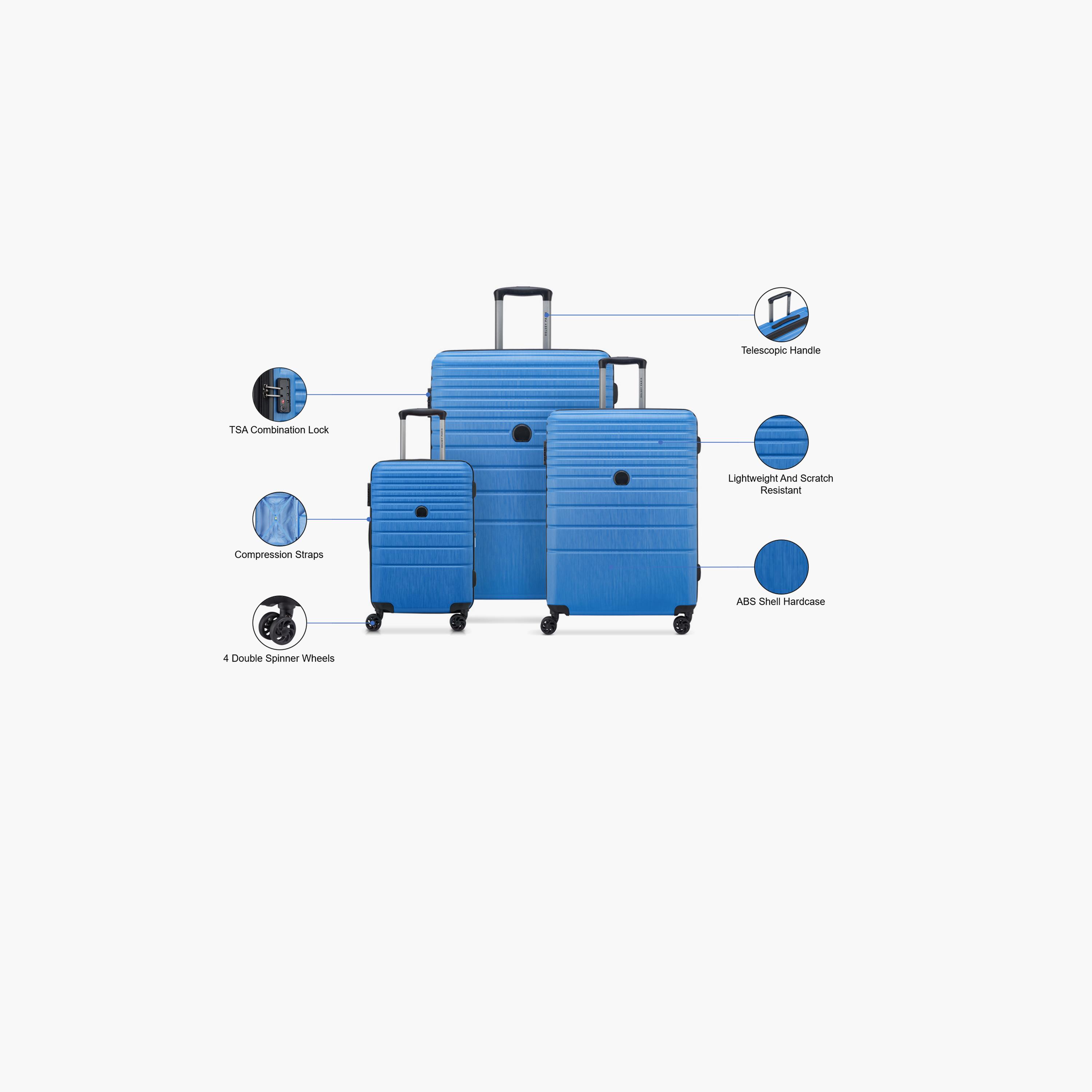 Delsey Alexandra Set of 3 ABS Hard Sided 4-Wheeler Spinner Trolley Bag with TSA Lock-travel-luggagesandbags-luggage-image-2