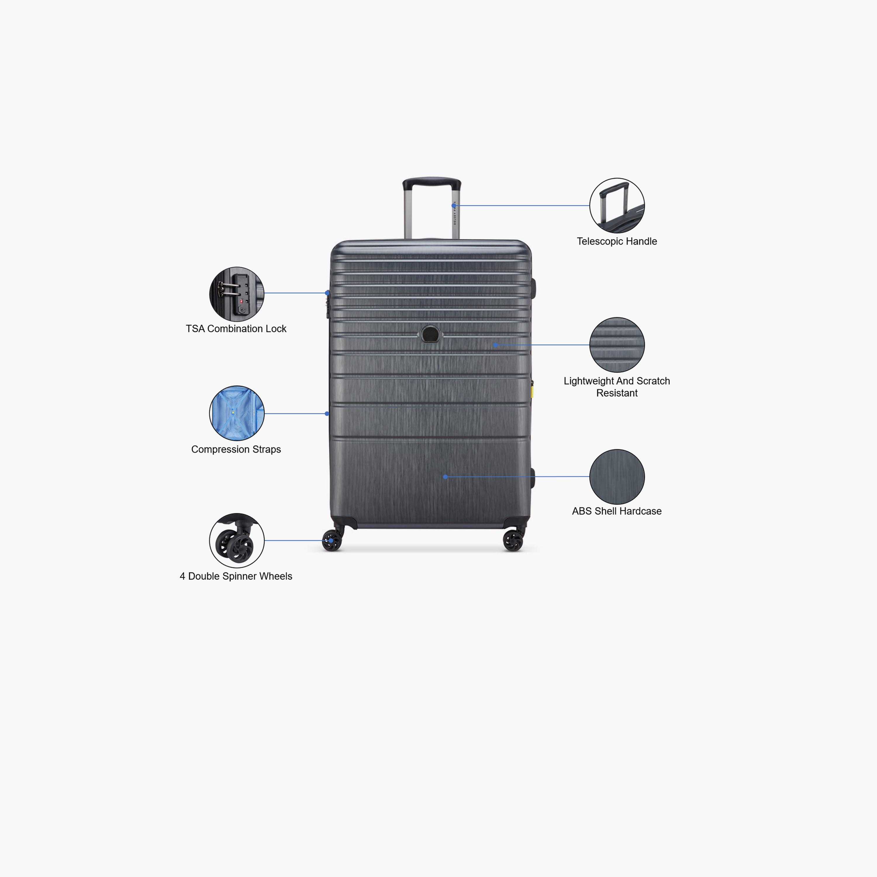 Delsey Alexandra 70 CM Medium Check-in ABS Hard Sided 4-Wheeler Spinner Trolley Bag with TSA Lock-travel-luggagesandbags-luggage-image-3